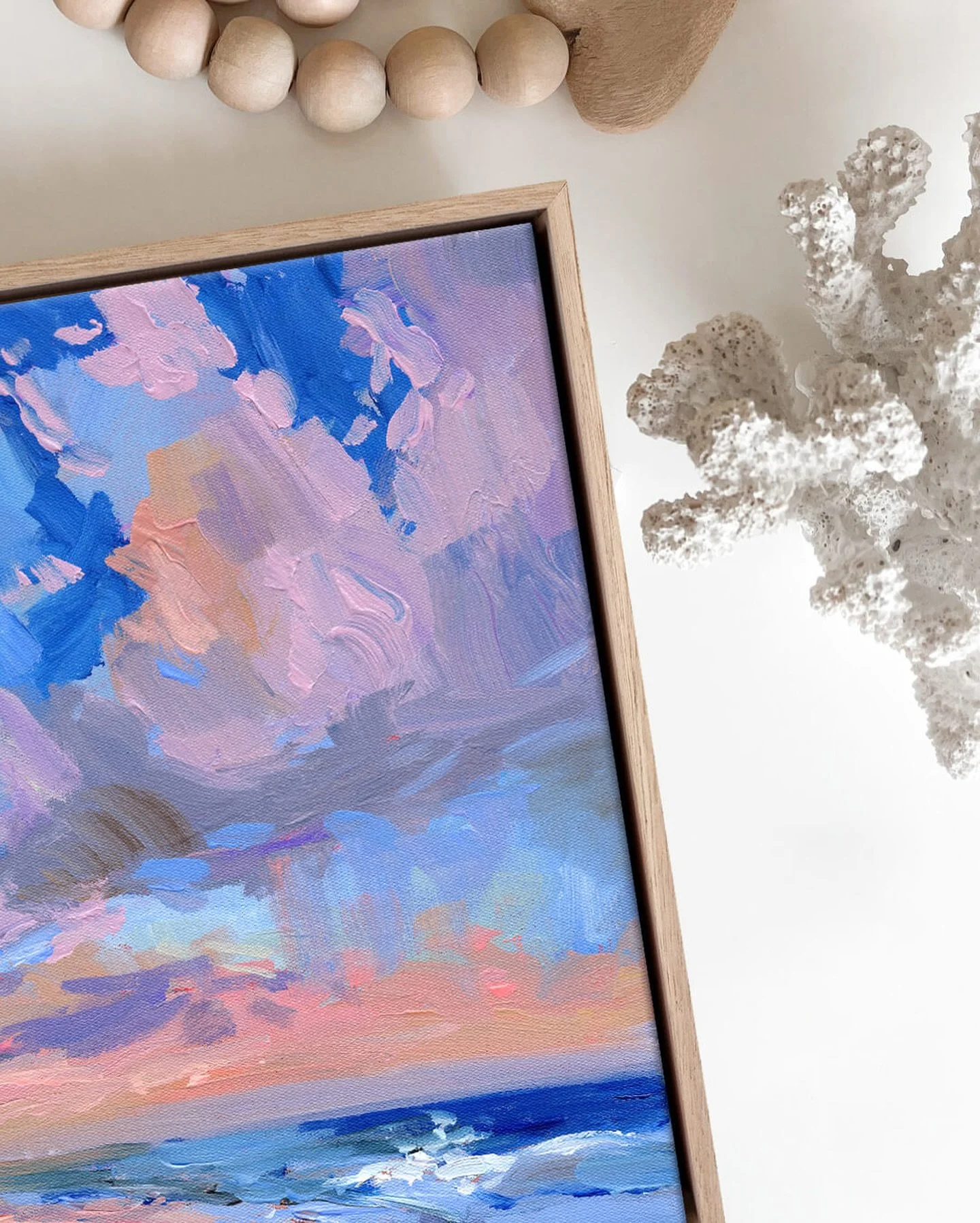 This little beauty hanging out with the Rising Stars exhibition online @petite_collection_au curated by @miaoatley 

If you&rsquo;re like me and can&rsquo;t get enough of pinky/purple skies, this piece is perfect for you, a dreamy sunset you can gaze