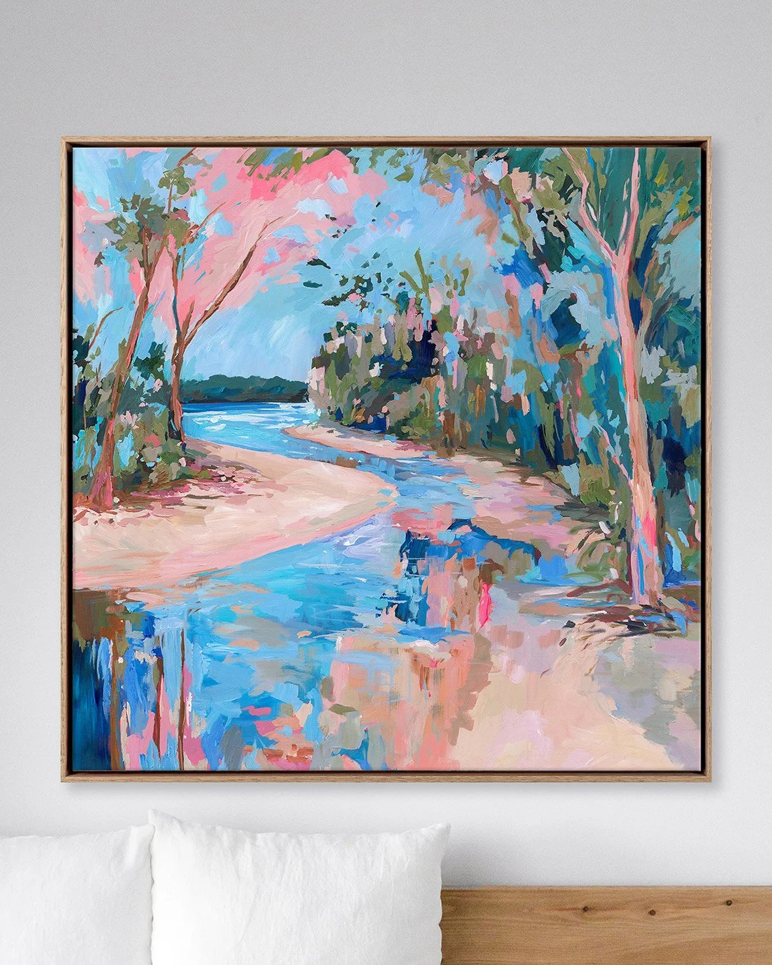 G R A M M A R A R T S H O W
🔴 - this piece has sold 

'Where Our Edges Meet' is now live as part of @grammarartshow 💫

This piece reflects my childhood memories growing up on the Gold Coast, inspired by the stories my dad shared of long summer days