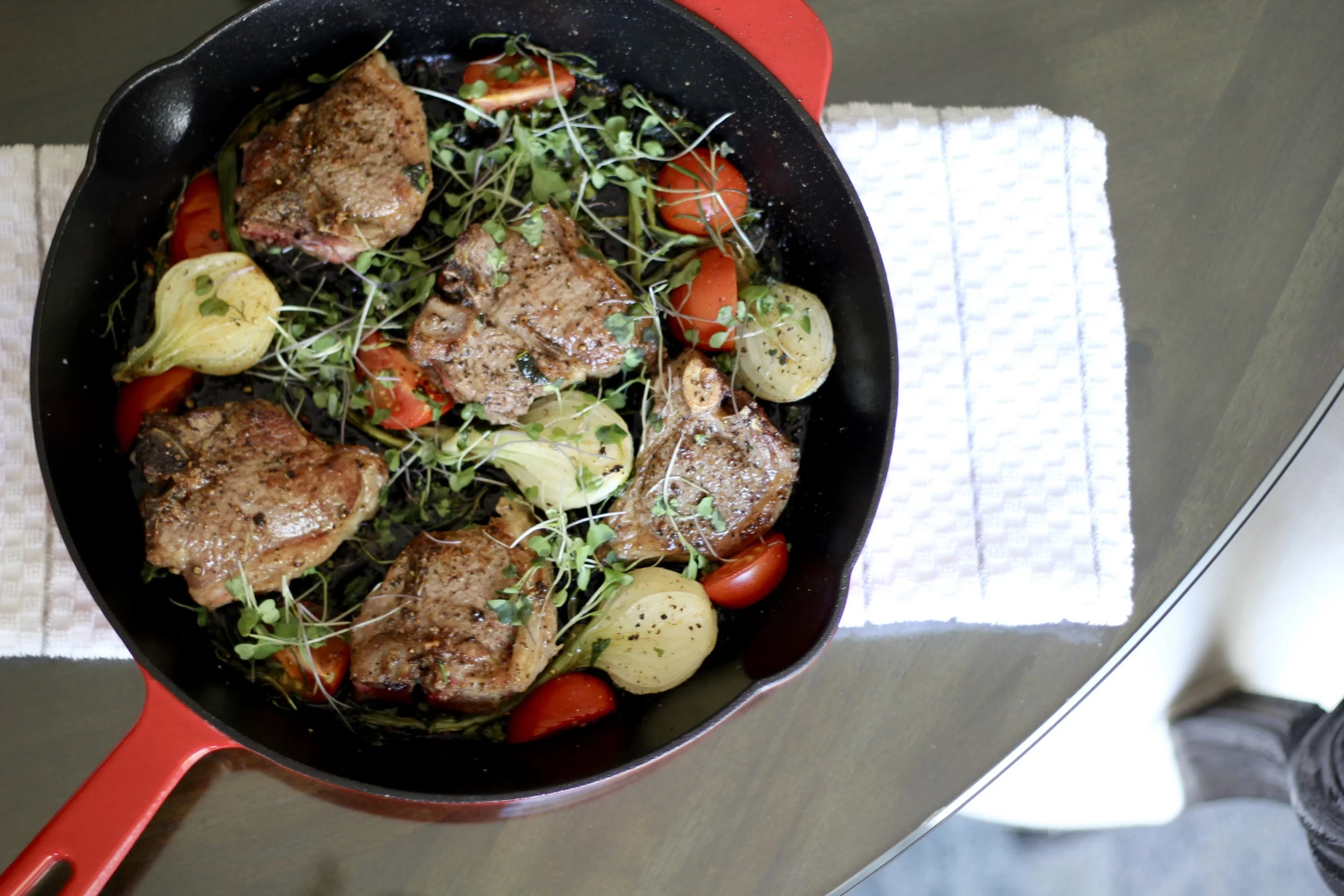 Lamb and Summer Veggie Skillet