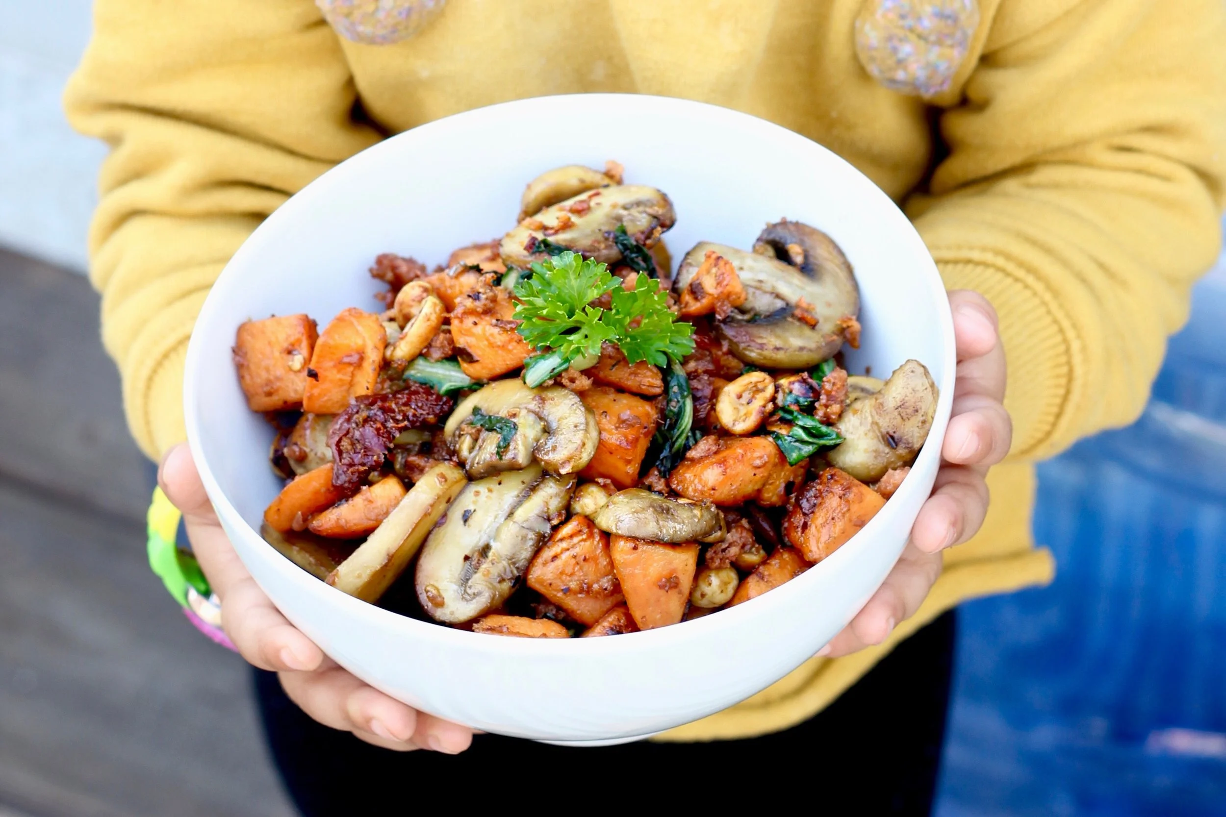 Impossible Burger Spicy Moroccan Sweet Potato Peanut Stew 