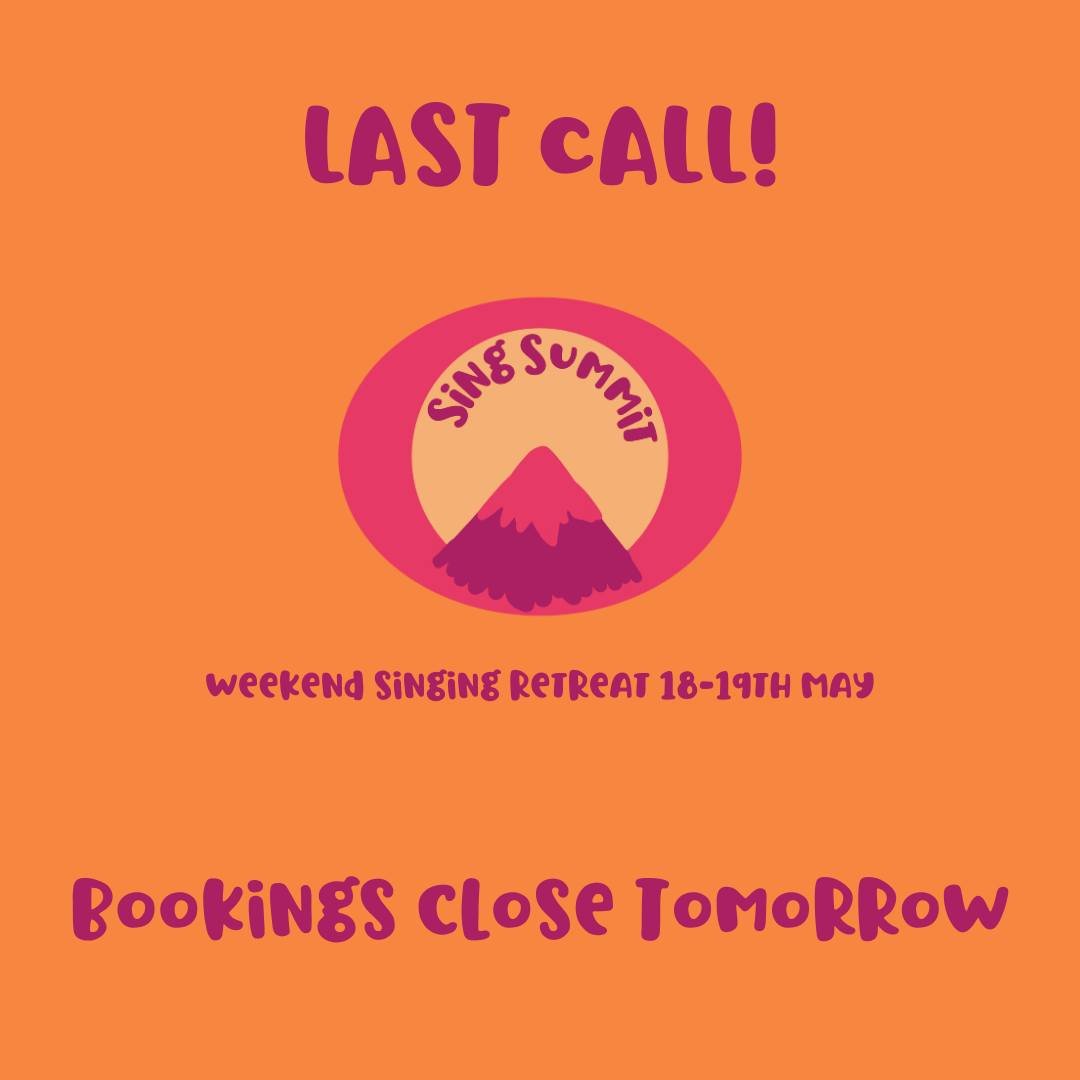Last call, folks! 

Bookings for Sing Summit close tomorrow so Parliament on King have enough time to organise delicious, wholesome, hearty soul food for our lunch together next Saturday.

Bookings at www.singsummit.com.au