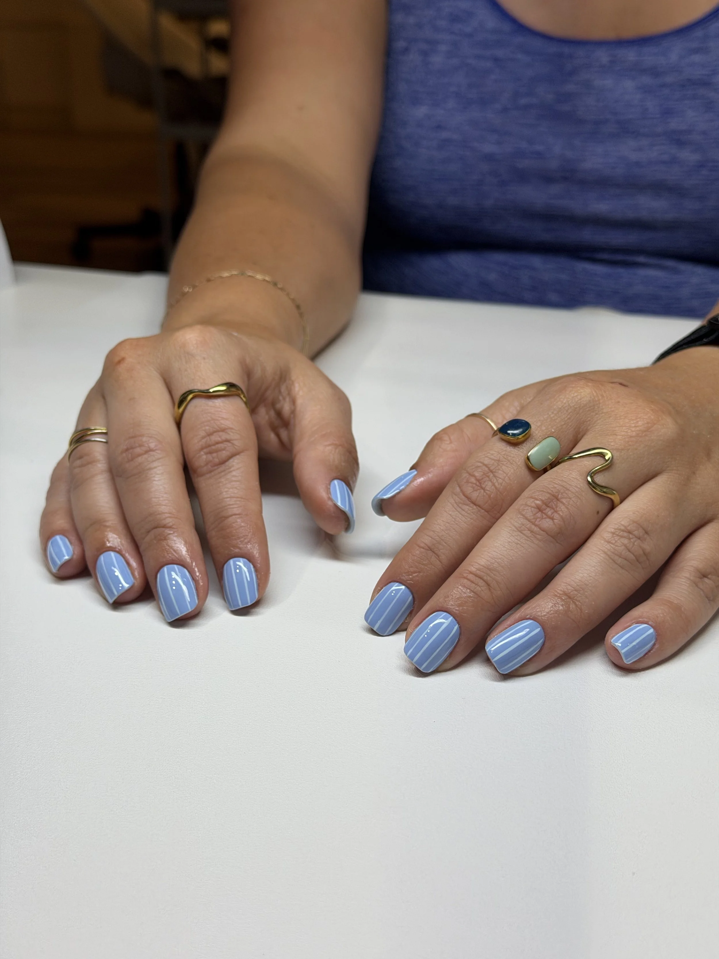 Russian manicure in Denver from Mila with black and white art