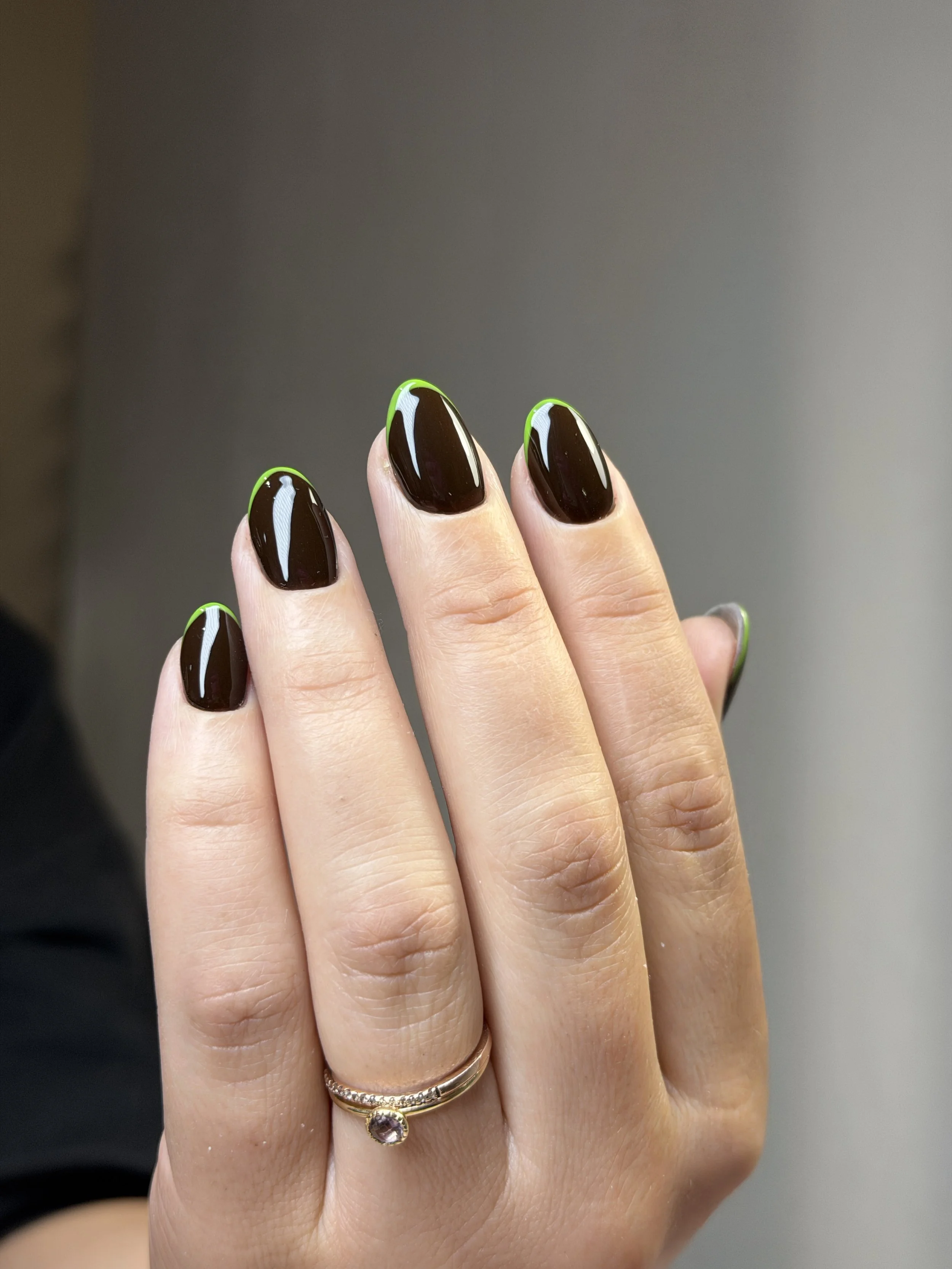 Russian manicure in Denver from Mila with black and white art