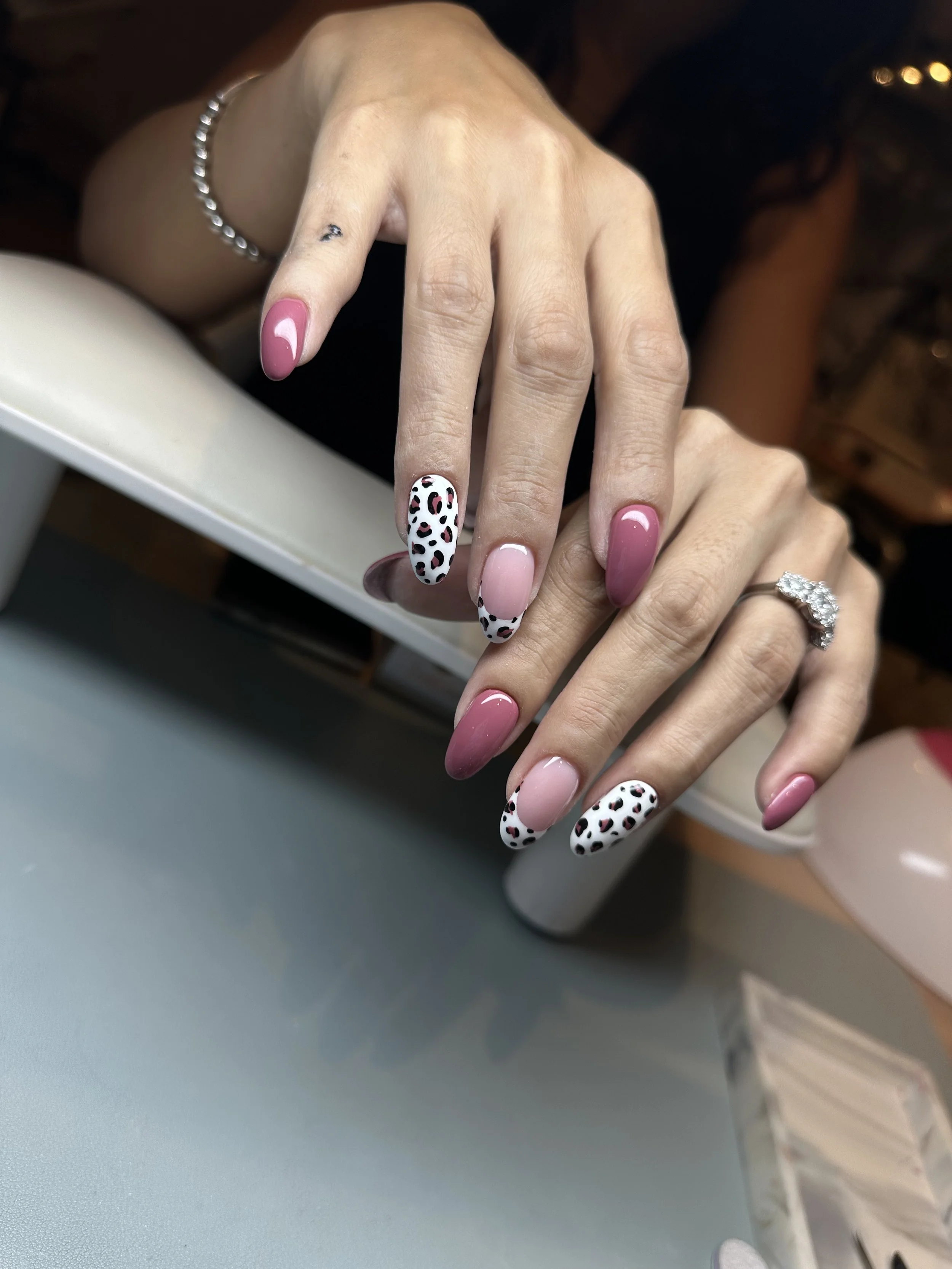 Russian manicure in Denver from Mila with black and white art