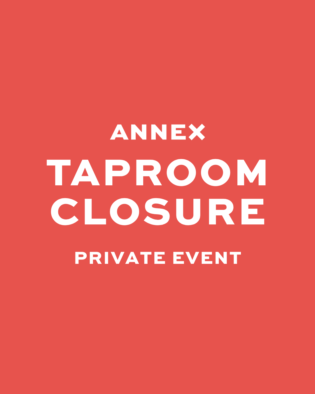 Taproom Closure