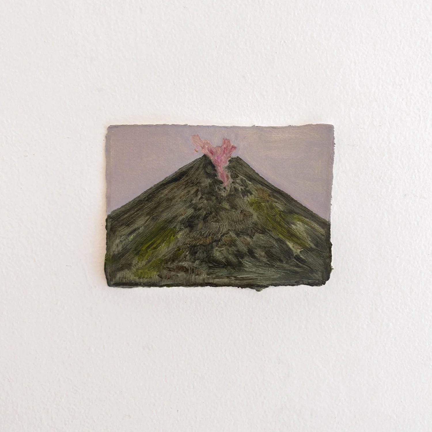 Silent Eruption, oil on Khadi paper, 15.5 x 21.5 cm, 2025