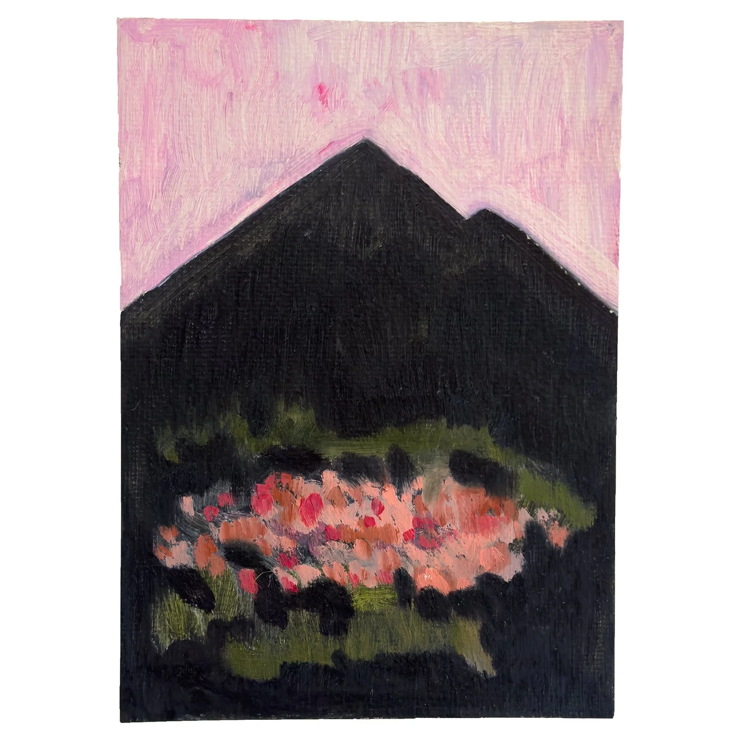 Lotus Blooms, oil on paper, 15 x 21 cm, 2024. Sold