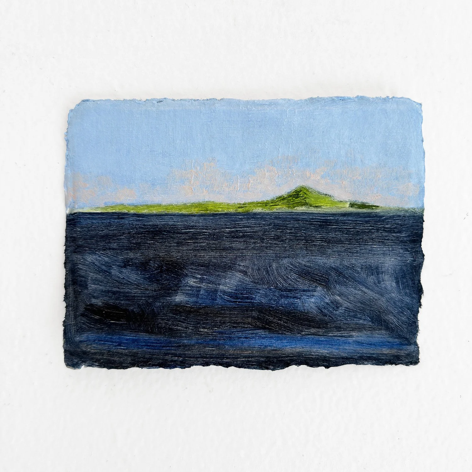 2000 Miles Away, oil on Khadi paper, 11.5 x 15.5 cm, 2025
