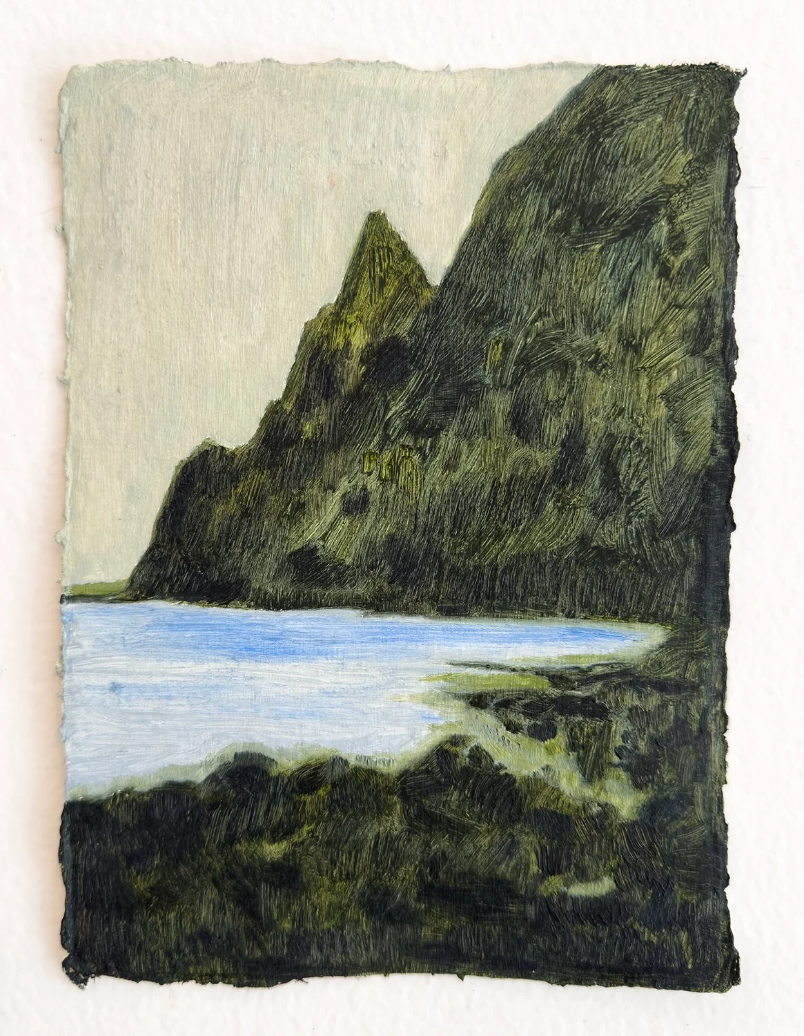 'A Moment of Clarity', oil on Khadi paper, 15,5 x 21 cm, 2025