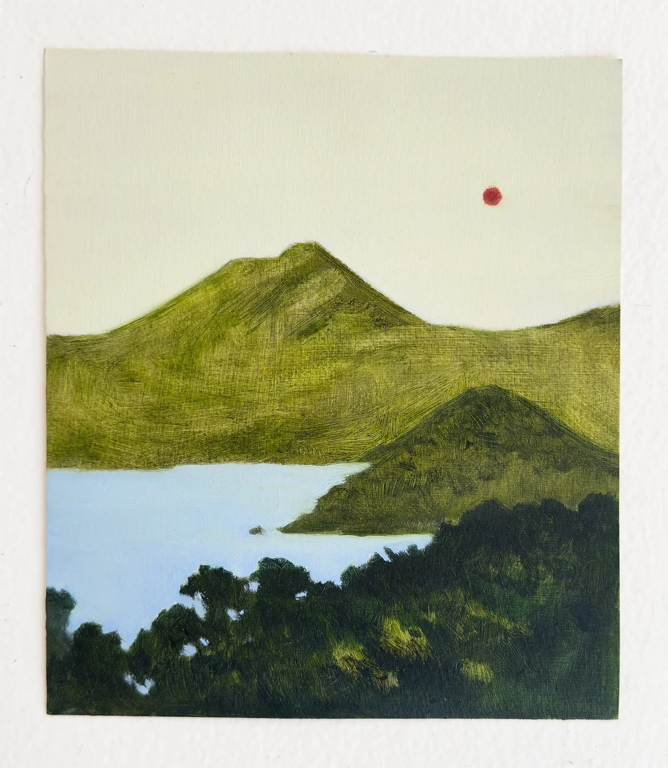 'Eventide', oil on paper, 19 x 22 cm, 2025. Sold