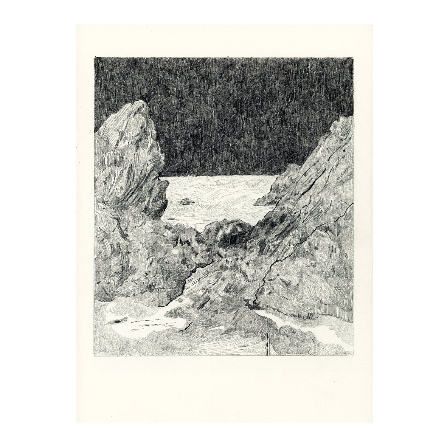 Crystalline Night, graphite on paper, 20.5 x 29 cm, 2024, Sold