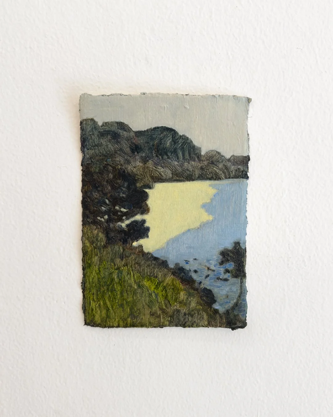 Coastal Dreams, oil on Khadi paper, 15.5 x 21.5 cm, 2025. Sold.