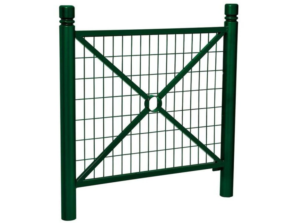 Transenna modello Provence decoro cilindrico Verde RAL 6005 Con rete 1072 mm