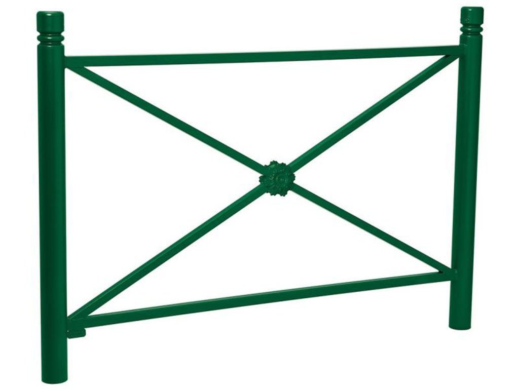 Transenna modello Provence decoro cilindrico Verde RAL 6005 Con rosetta 1572 mm