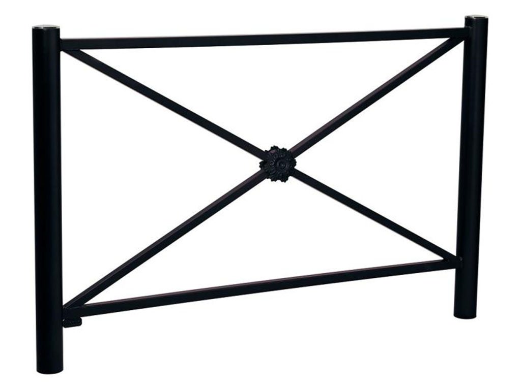 Transenna modello Provence decoro piatto Nero RAL 9005 Con rosetta 1572 mm