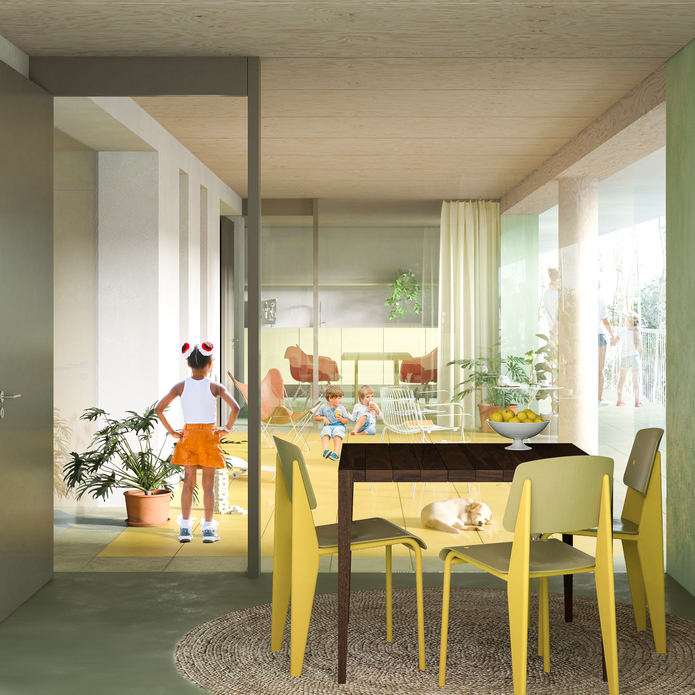   competition | 2025   Sub-area D is an integral part of the Thurgauerstrasse development in Zurich Seebach, which includes non-profit housing, commercial spaces, a school, a health center, senior apartments, and a park. The WOGENO cooperative, toget