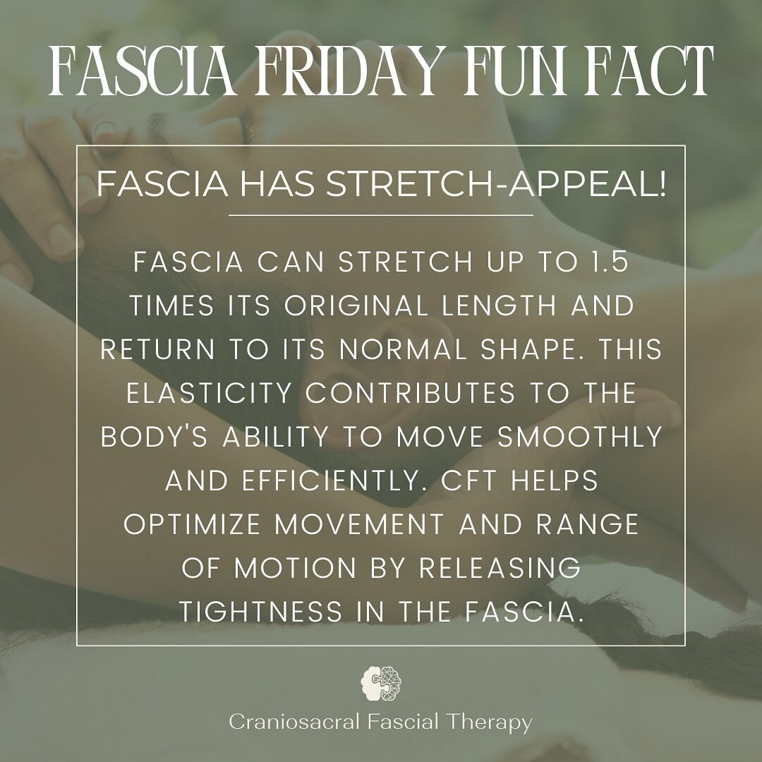 Fascia Friday Fun Fact - CFT can help optimize your fascia&rsquo;s elasticity!

#fascia #funfact #stretch #elasticity