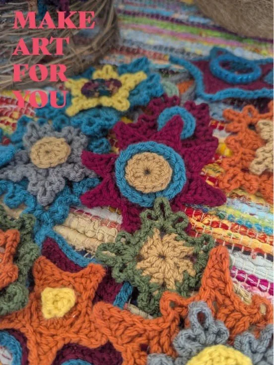 Kaleidosnow By Heidi Abrams-Pleva from Fun-A-Day 2025: &ldquo;This project was total yarn therapy for some of the darkest days of the year. I enjoyed playing with my scraps to come up with the color and texture combinations... I wanted to stay true t
