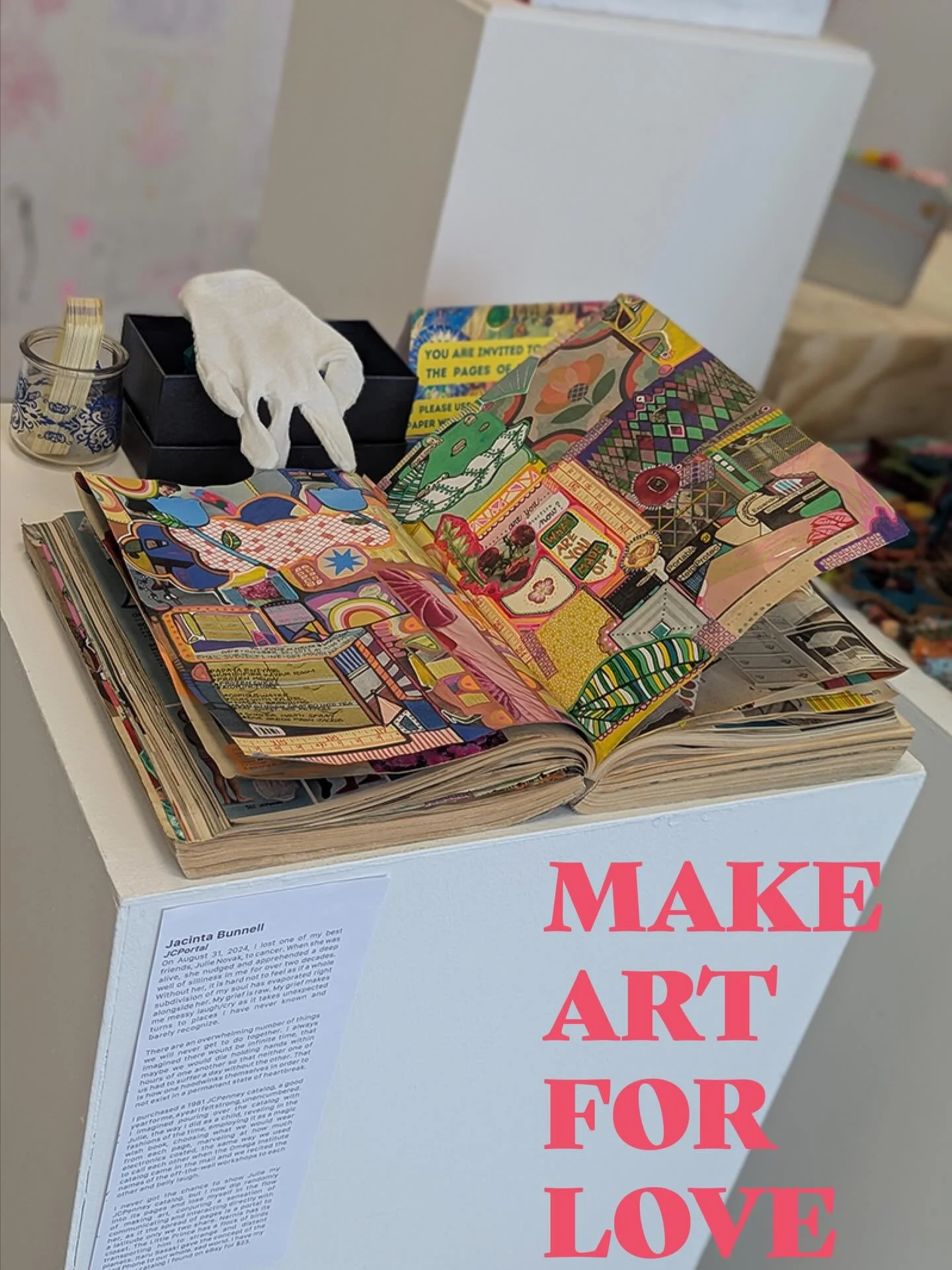 JCPortal by Jacinta Bunnell, 2025. &ldquo;On August 31, 2024, I lost one of my best friends, Julie Novak, to cancer. When she was alive, she nudged and apprehended a deep well of silliness in me for over two decades. Without her, it is hard not to fe