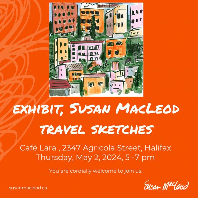 If you're in the vicinity, please drop by. (The drawings will be there for the month of May.) @laraonagricola #sketch #carnetdevoyage #sketchbook #travel