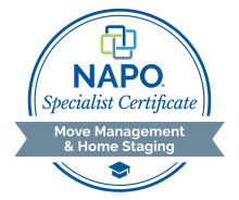 National Association of Productivity and Organizing Professionals Badge showing that we are Certified in Move Management and Home Staging