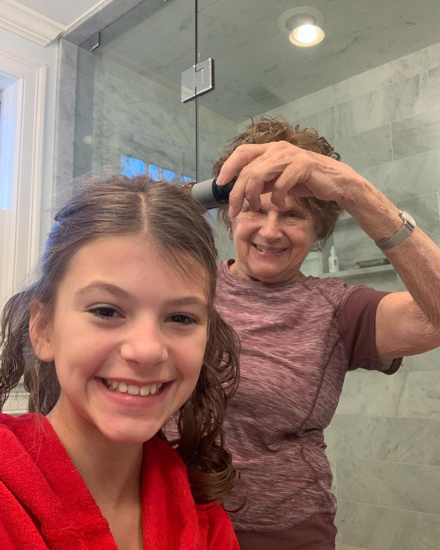 OMG! Our star getting her curls by Gma for the next two performances of &ldquo;Legally Blonde&rdquo; with Winchester Coop Theater. Tix still available for 1pm &amp; 4pm shows today at McCall Middle School. Don&rsquo;t miss it! OMG. #winchestercoopera