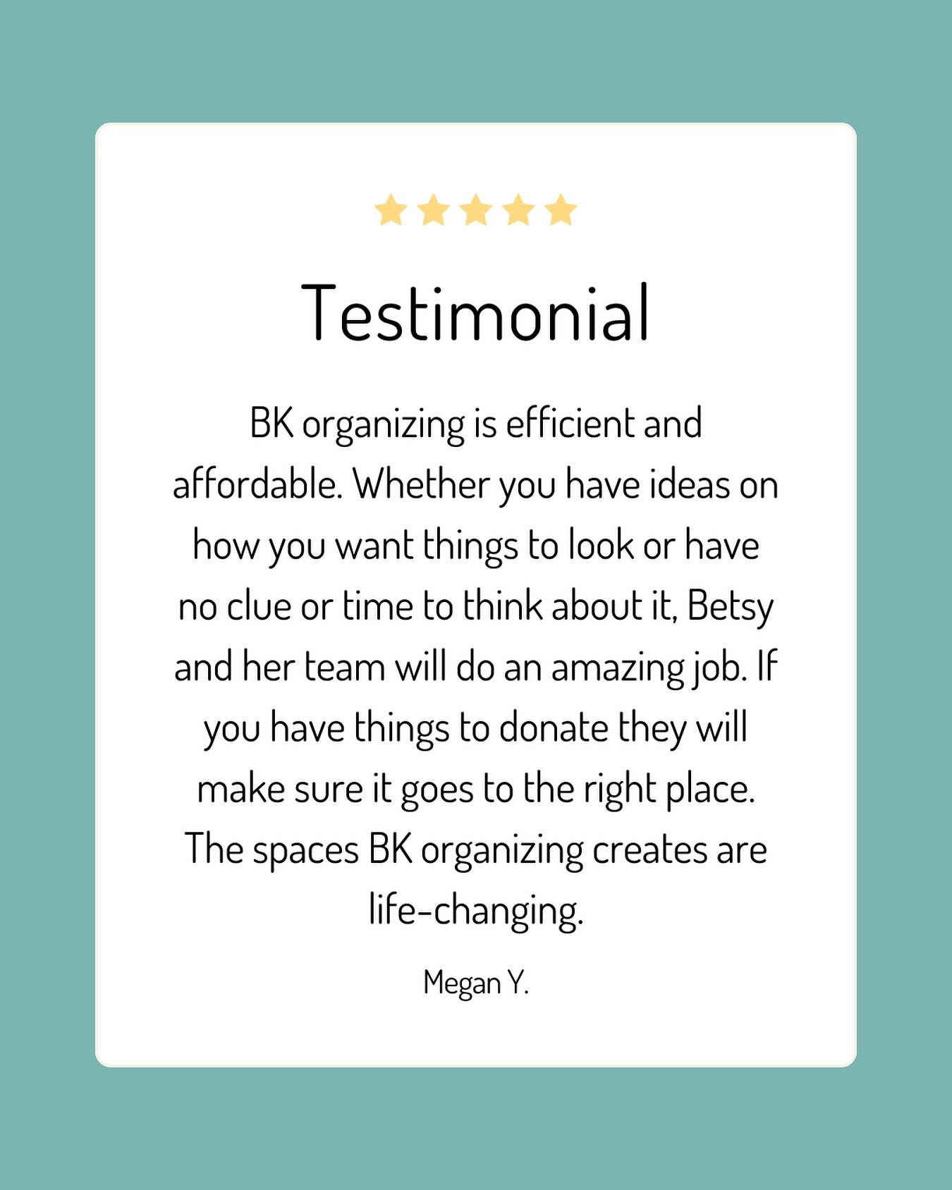 ✨ Testimonial Tuesday ✨
&ldquo;Life-changing.&rdquo; That&rsquo;s the word our client used &mdash; and we&rsquo;re honored. Whether you have a vision or zero time to think about it, BK Organizing turns chaos into calm (and makes sure your donations f