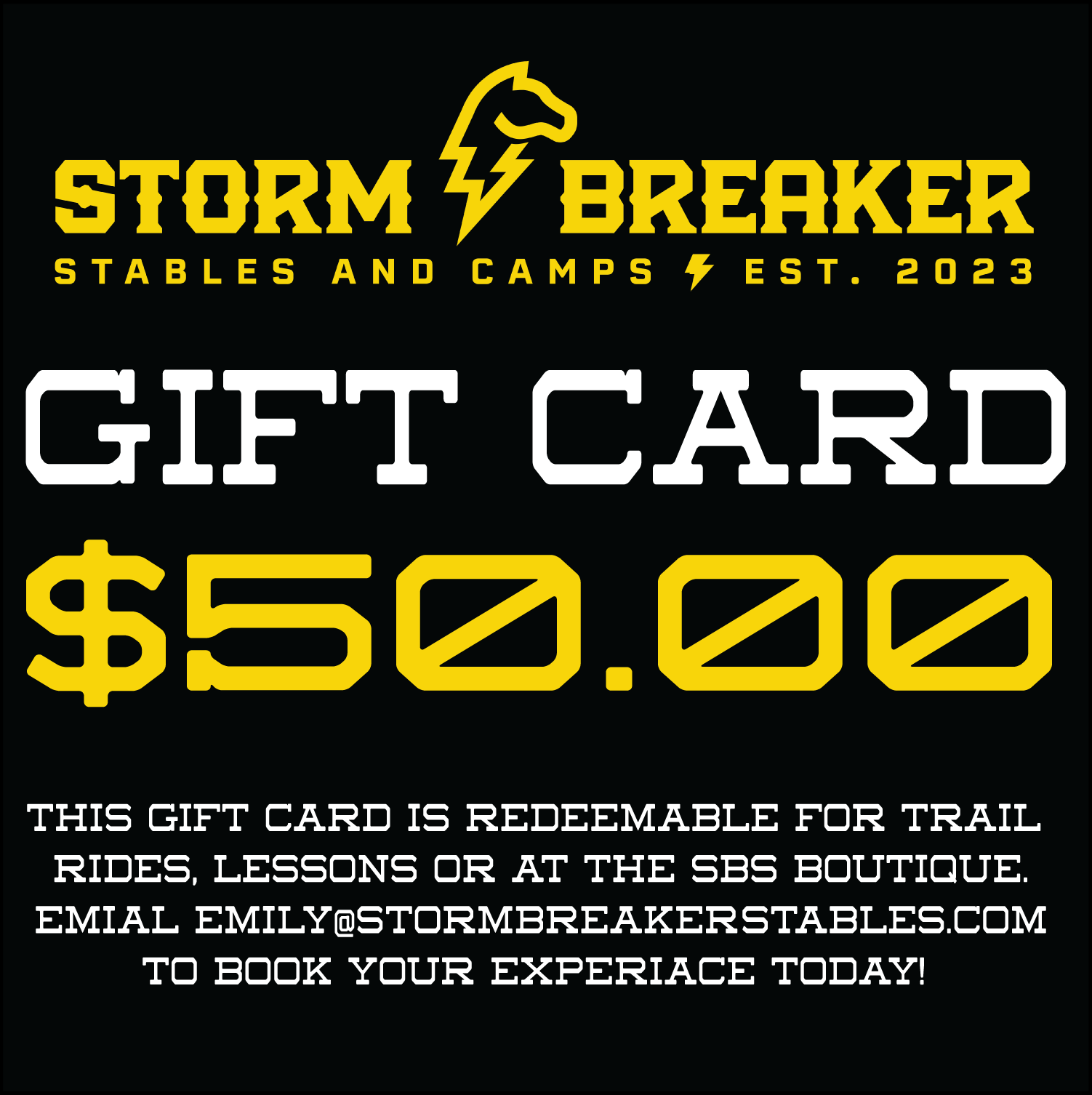 Gift Card - Storm Breaker Stables