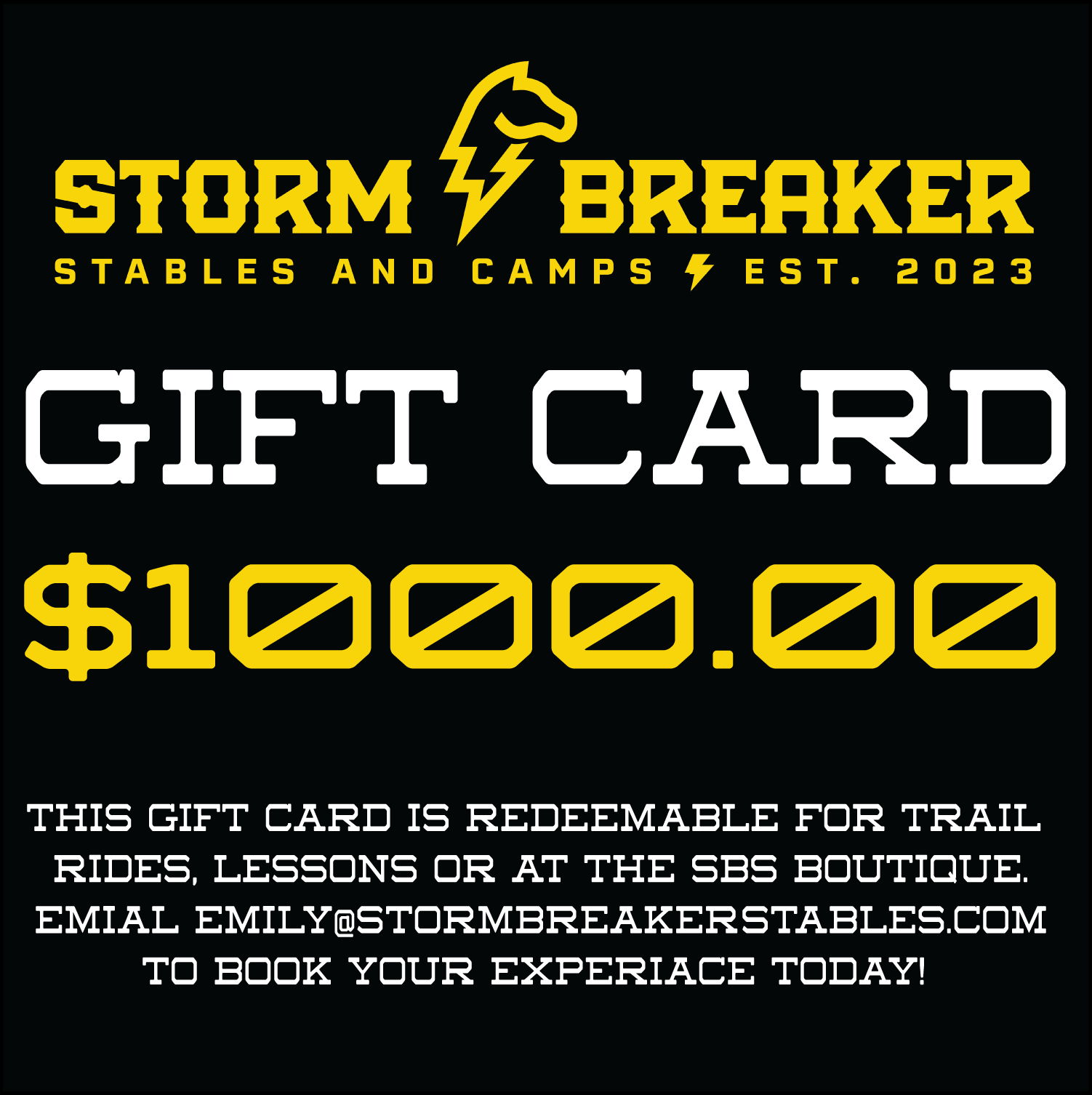 Gift Card - Storm Breaker Stables