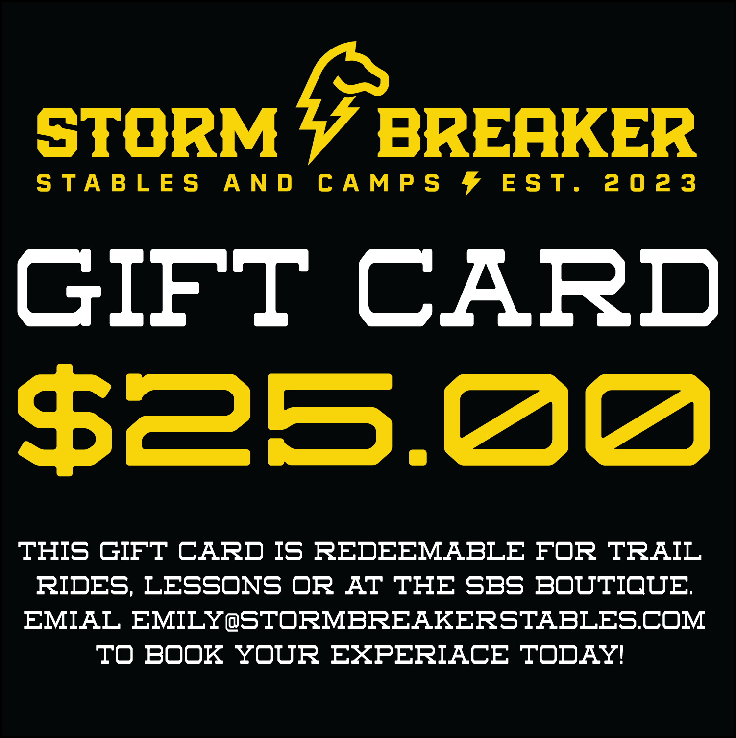 Gift Card - Storm Breaker Stables