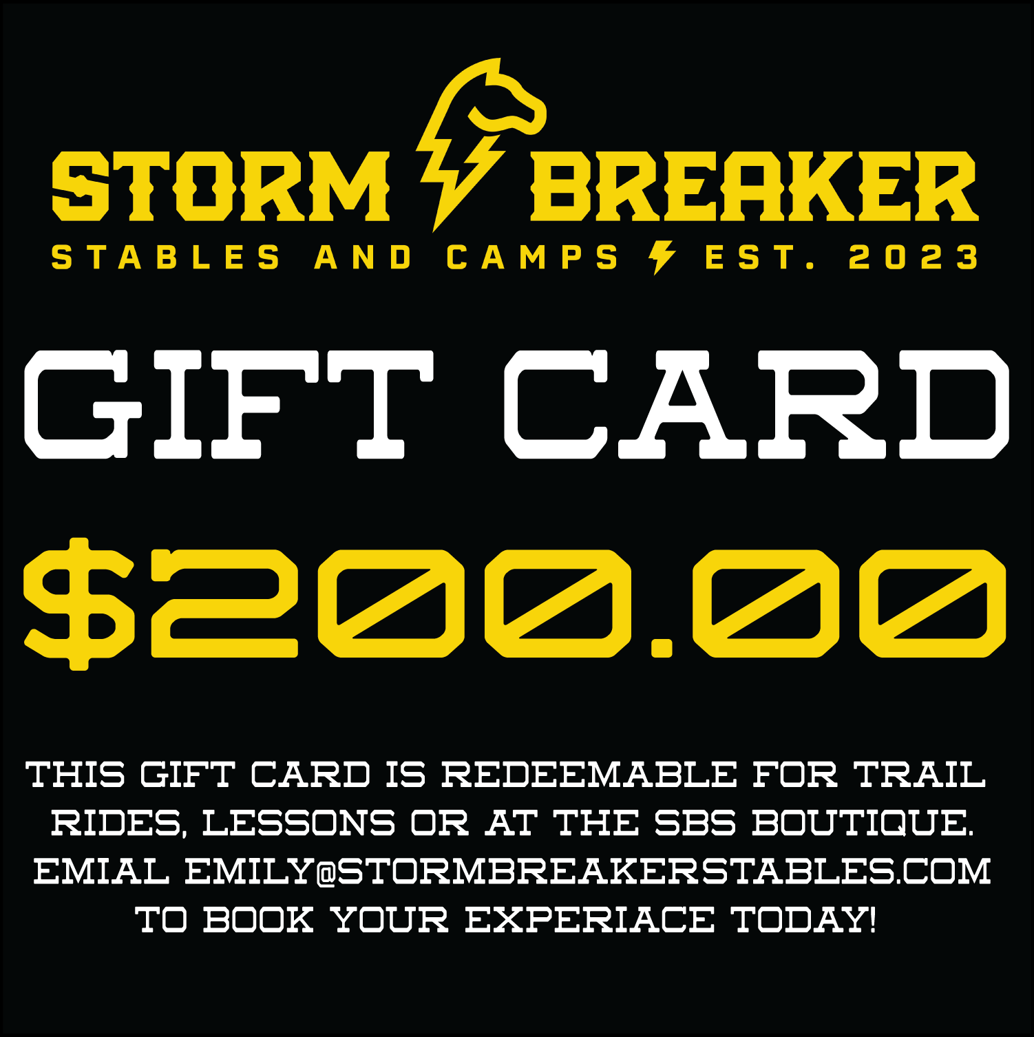 Gift Card - Storm Breaker Stables