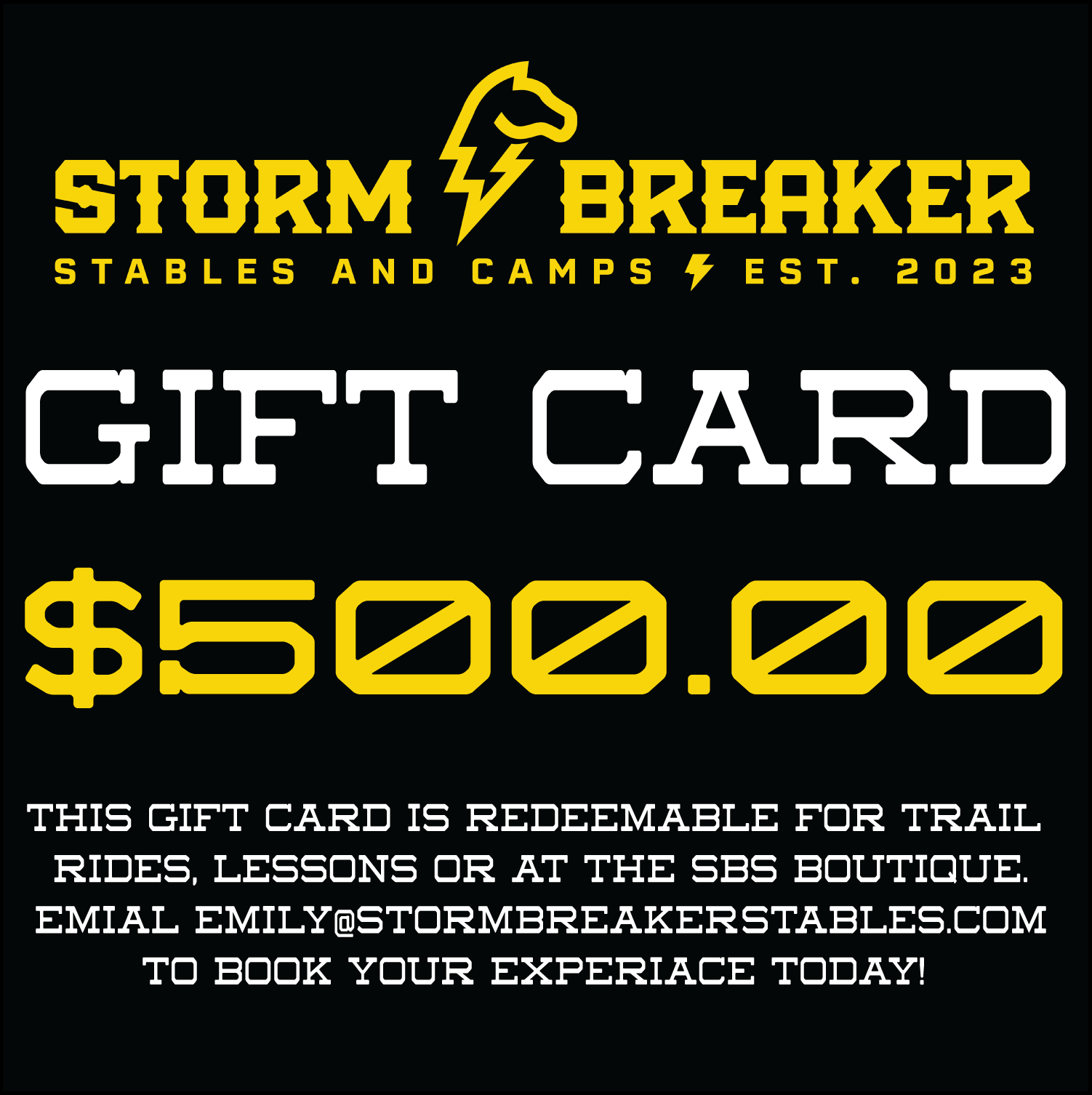 Gift Card - Storm Breaker Stables