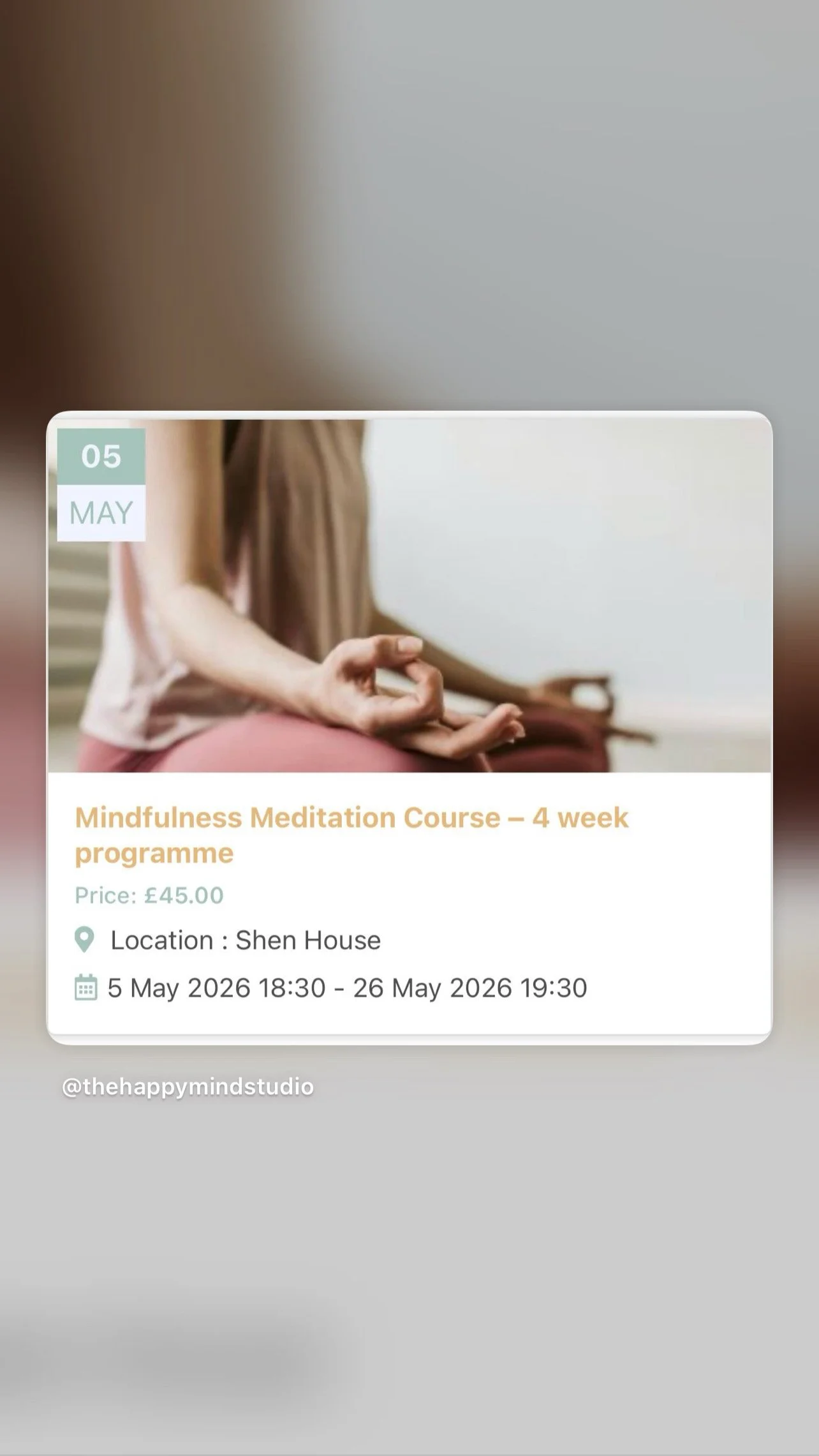Four week Mindfulness Meditation 