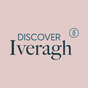 discover iveragh logo in blues on a pick background