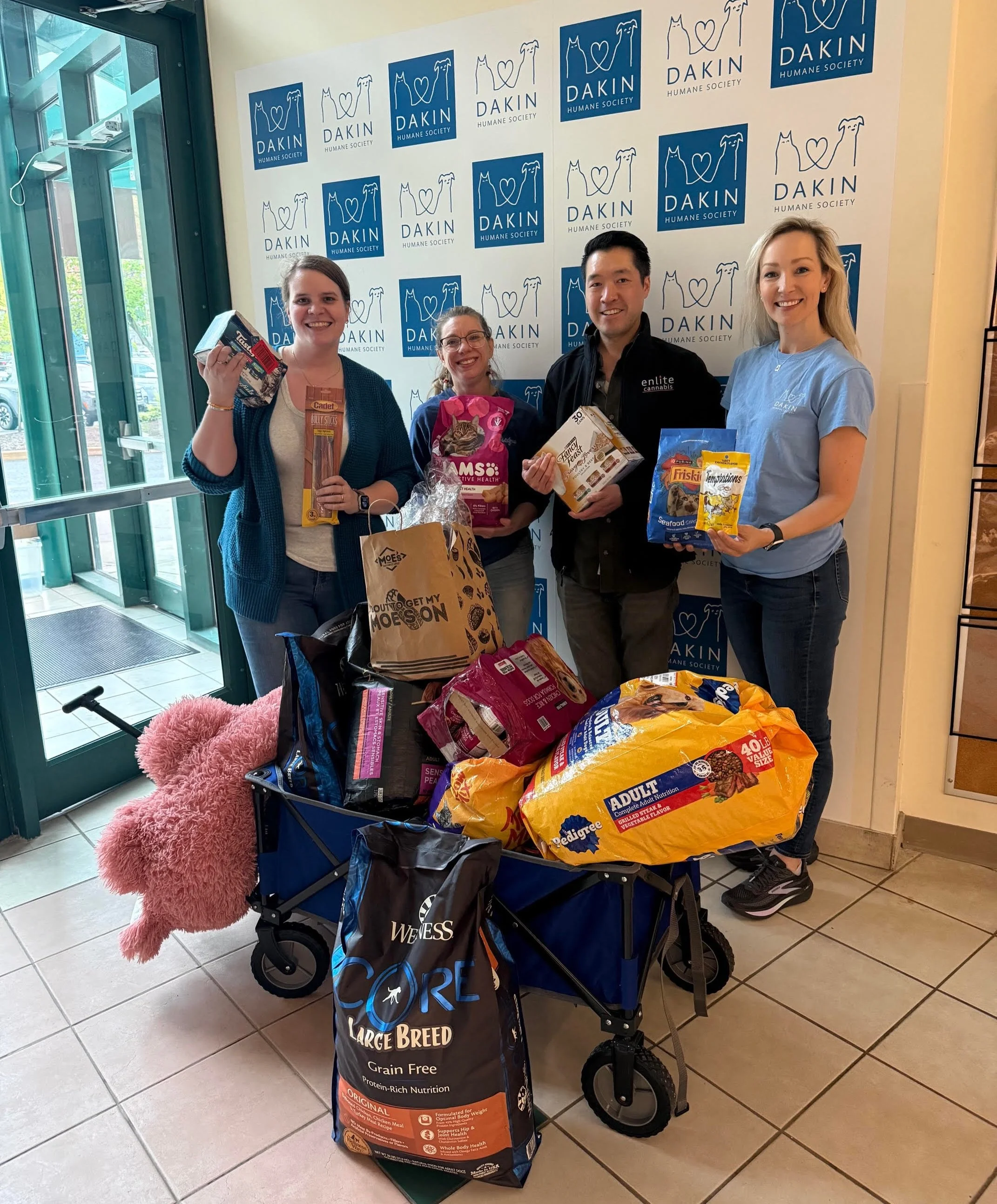 Yesterday our team was able to drop off ALL of your amazing donations to @dakinhumanesociety &amp; got a tour of their amazing facility. We got to see all of the fun behind the scenes stuff &amp; were able to meet some of the ADORABLE adoptable anima