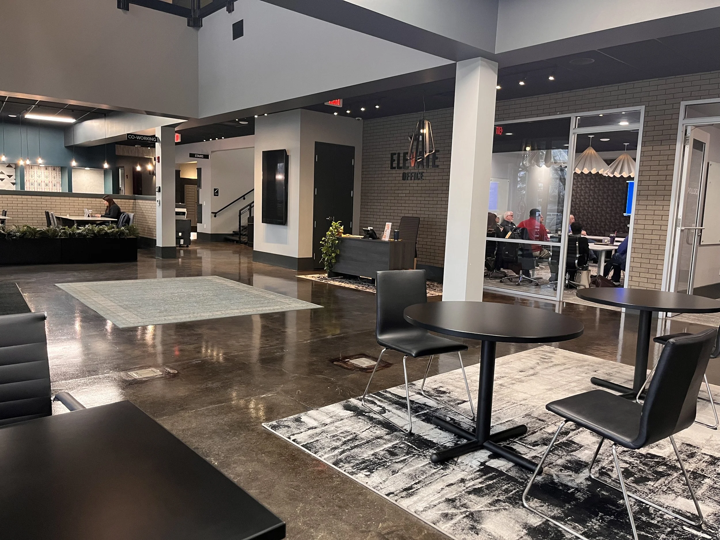 elevate office suites brownsburg office suites coworking and lobby