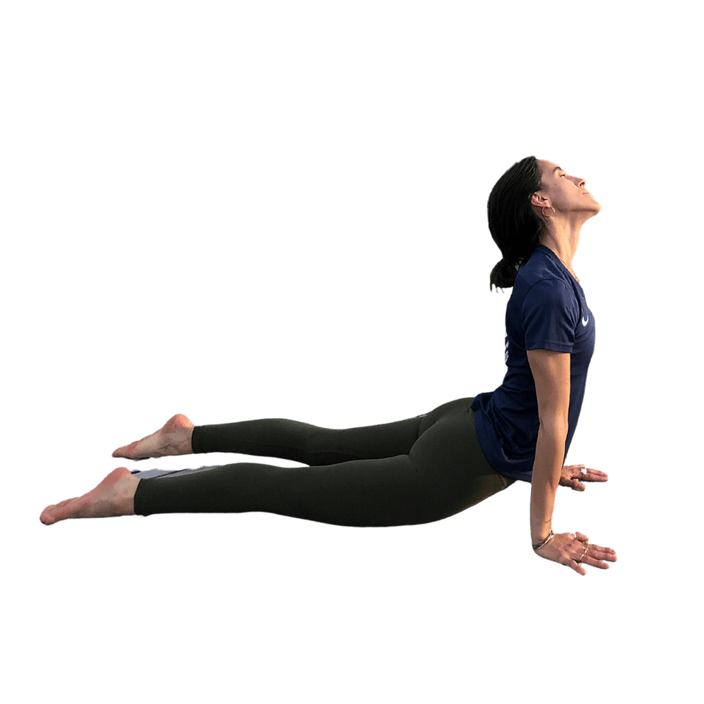 Jil Bianca in a cobra pose, illustrating her Movement Classes focused on mobility, strength, yoga and breathwork.