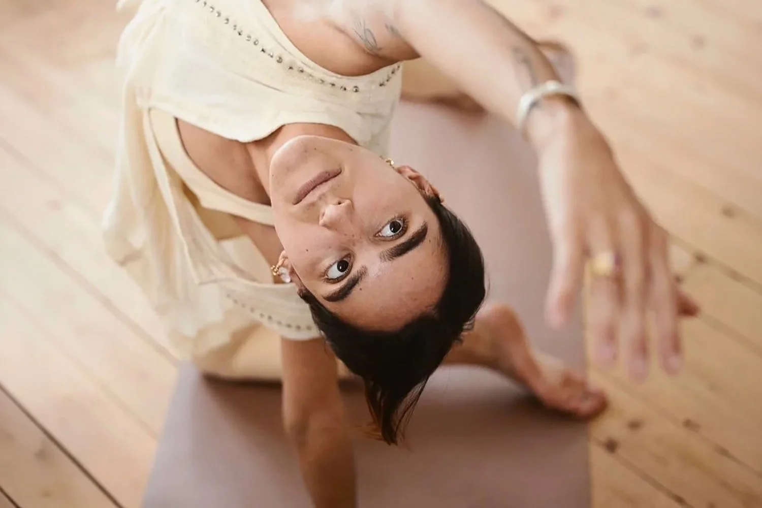 Jil Bianca illustrating her somatic movement and yoga services.