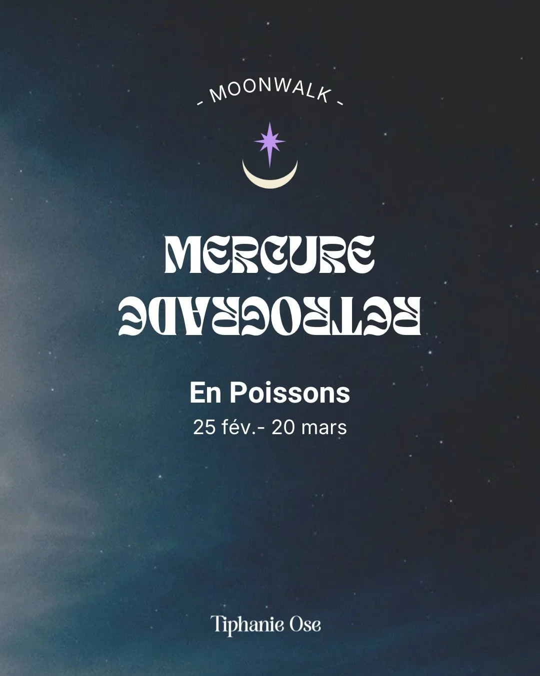 Besoin de lib&eacute;rer ta charge mantale avant le printemps ? 
&Ccedil;a tombe bien ! Mercure r&eacute;trograde en poissons 🐟 🎣

Le moonwalk de Mercure durera 3 semaines du 25 f&eacute;vrier au 20 mars pour nous inviter &agrave; :
✨ ralentir 
✨ &