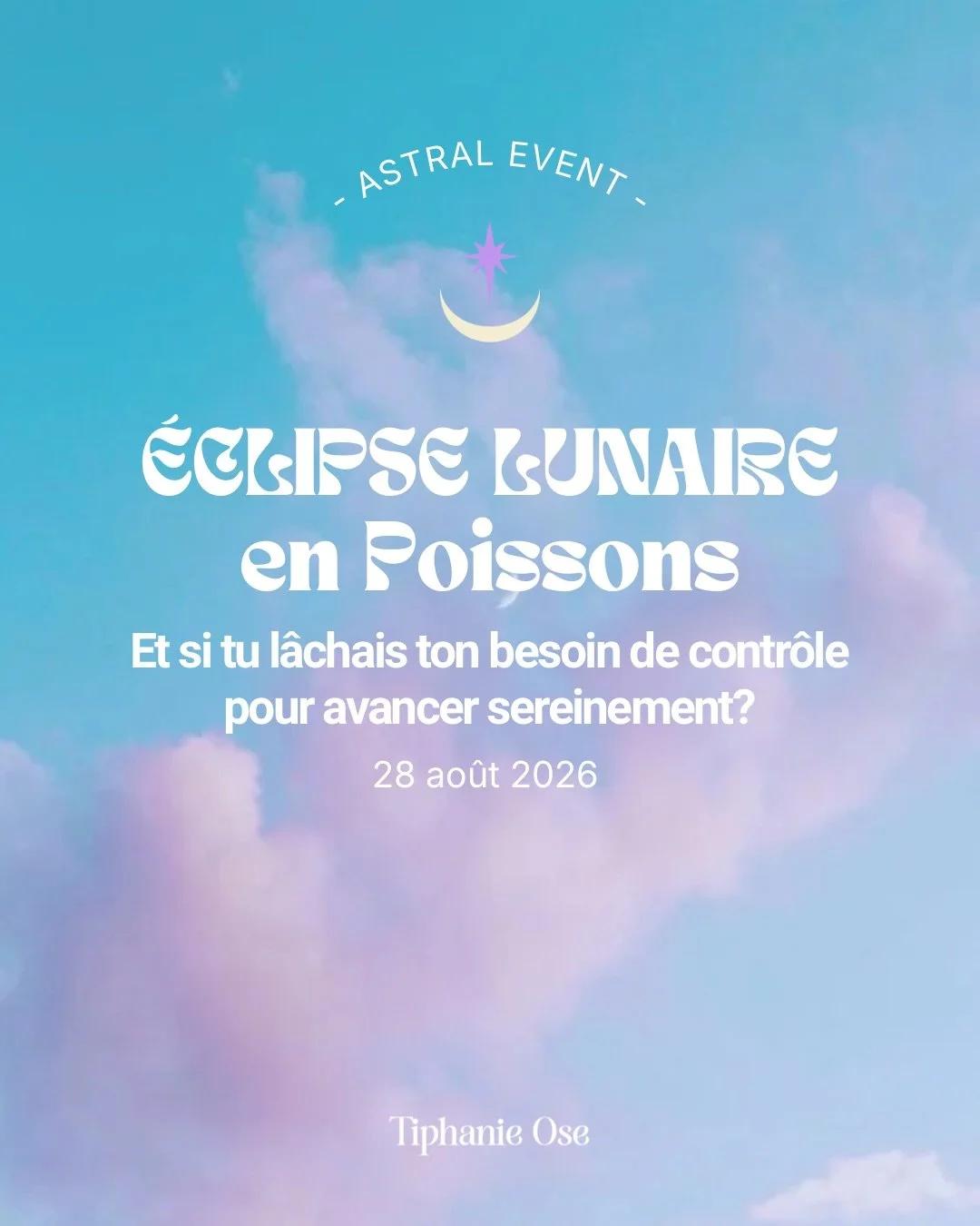 🌕 &Eacute;CLIPSE LUNAIRE DU 28 AO&Ucirc;T 2026 : ET SI TU ARR&Ecirc;TAIS DE TOUT CONTR&Ocirc;LER ?

Cette &eacute;clipse lunaire en Poissons nous invite &agrave; observer notre rapport au l&acirc;cher-prise, &agrave; l&rsquo;intuition et &agrave; ce