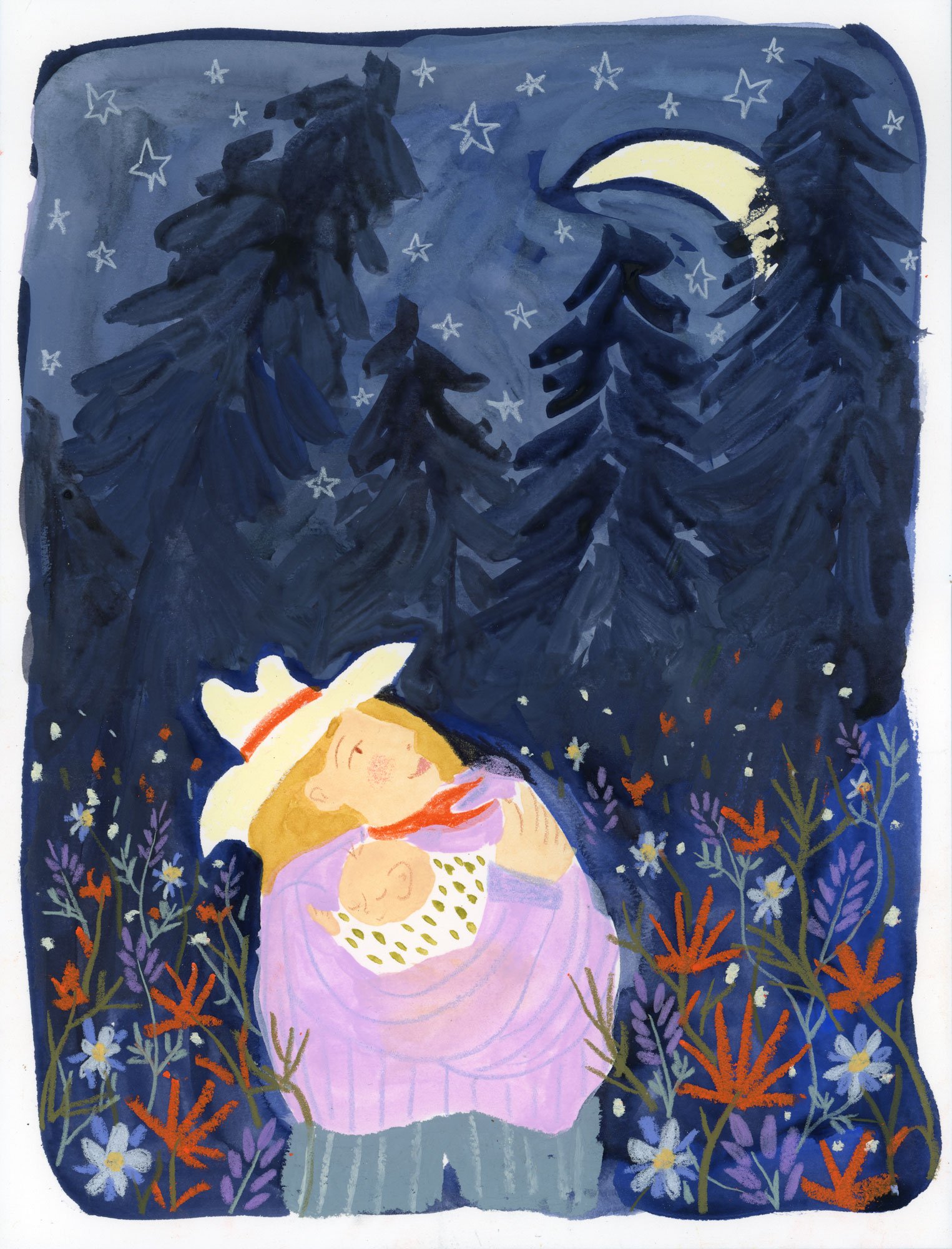 Melissa Lakey | First Time Under the Stars (Framed) | Mixed Media on Paper | 12 x 9" | $675 | SOLD
