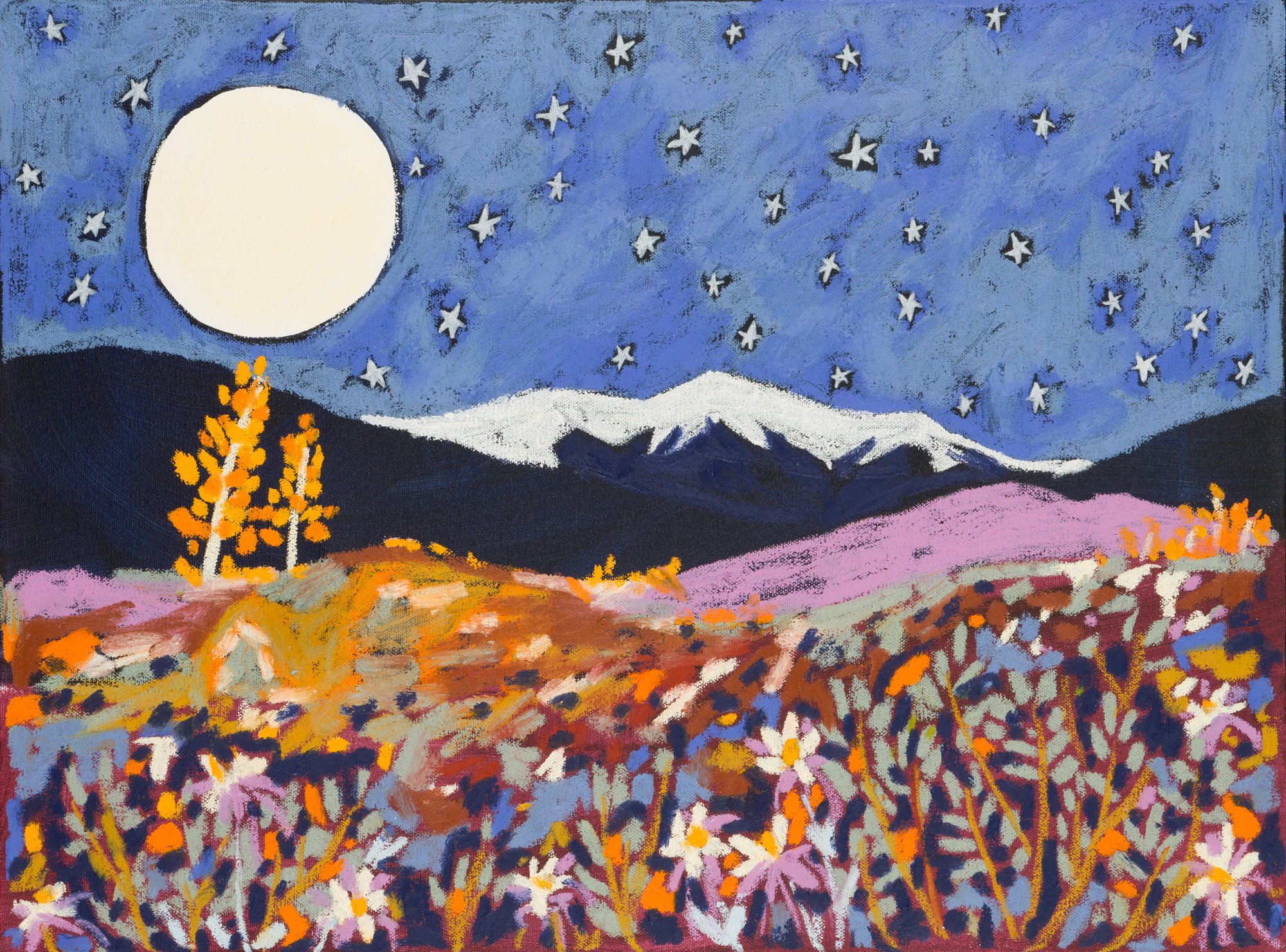 Melissa Lakey | Fall in the Mountains | Acrylic & Oil Stick on Canvas | 18 x 24” | $1400 | SOLD
