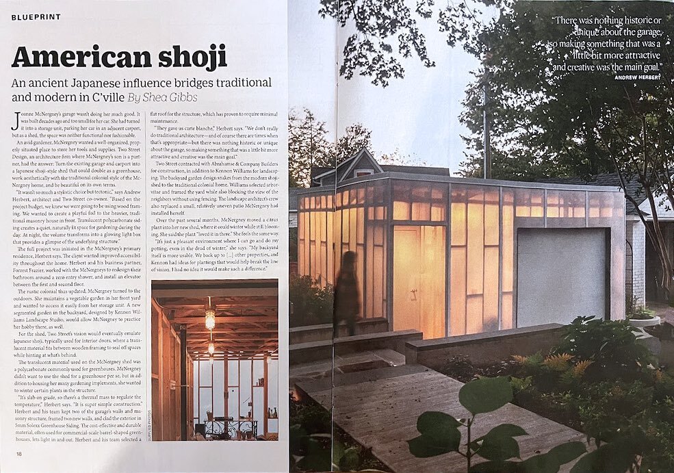 👀 Cville Weekly&rsquo;s current Abode Magazine features our renovation of a 1929 home and garage in downtown Charlottesville