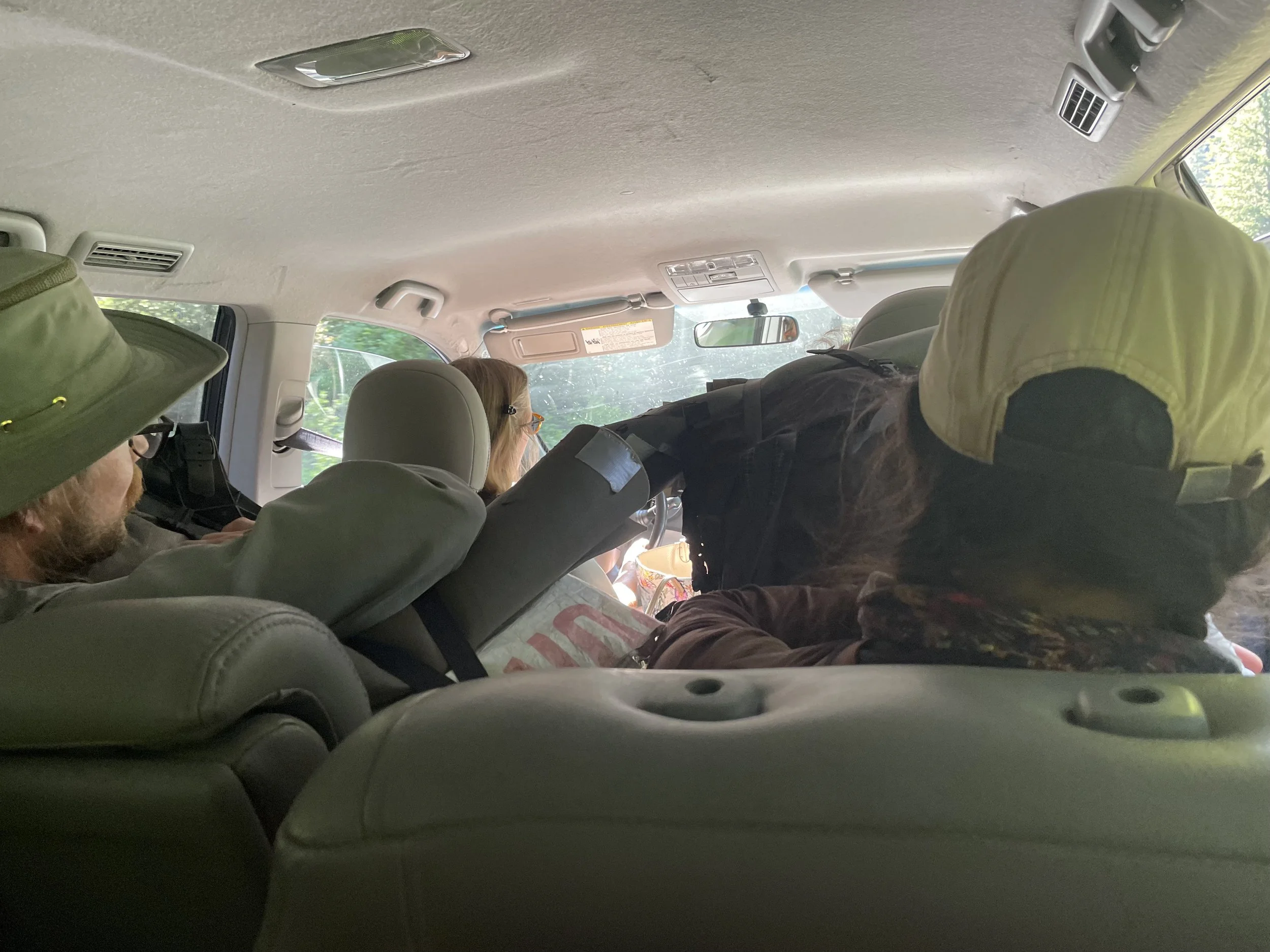 Hitching back to trail