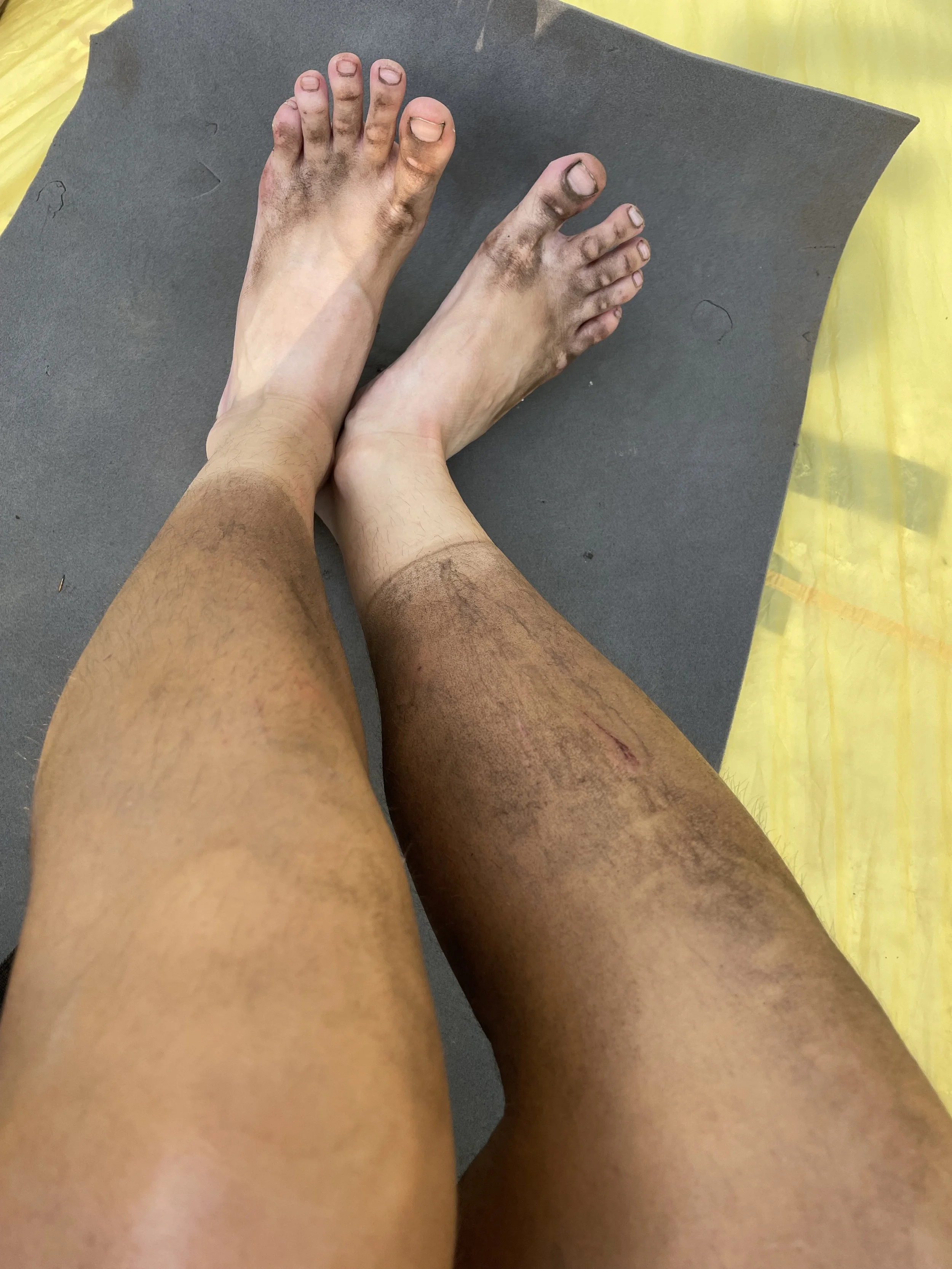 Horrifyingly dirty legs & feet at the end of the day