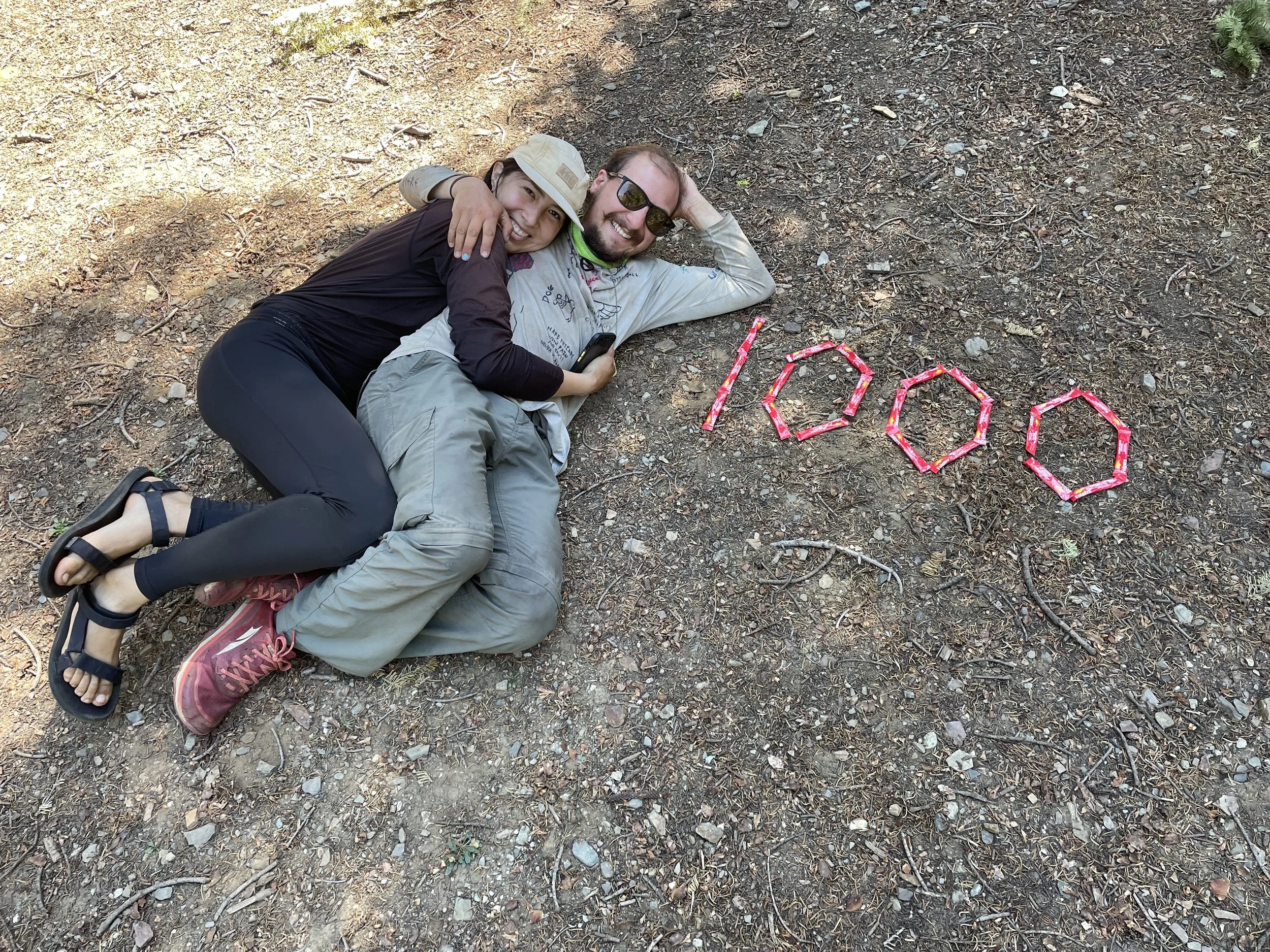 Zip & Noodz celebrated 1000 miles of hiking together!