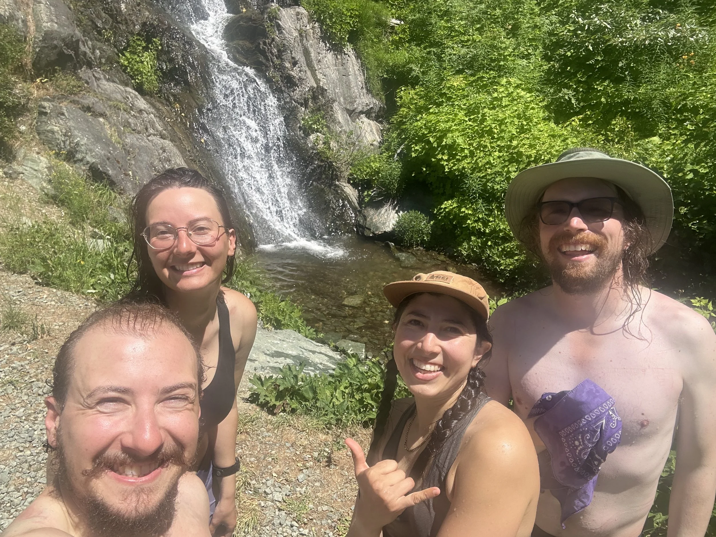 After jumping in the cool water