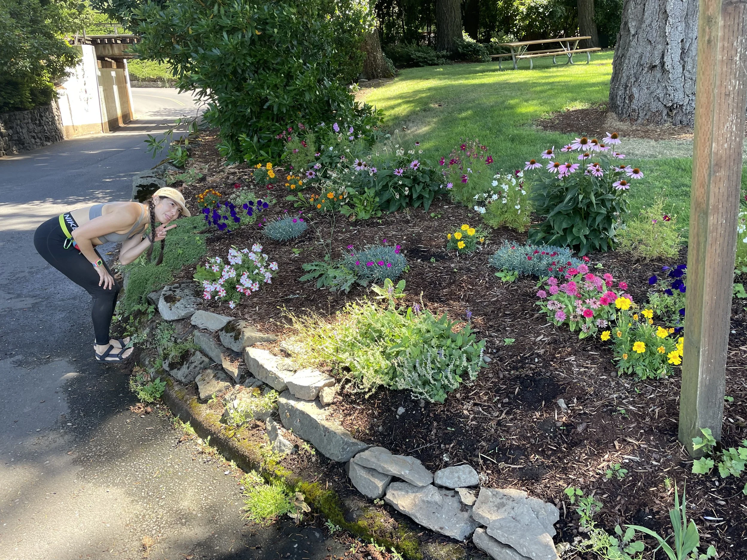 A beautiful garden to appreciate at the RV park