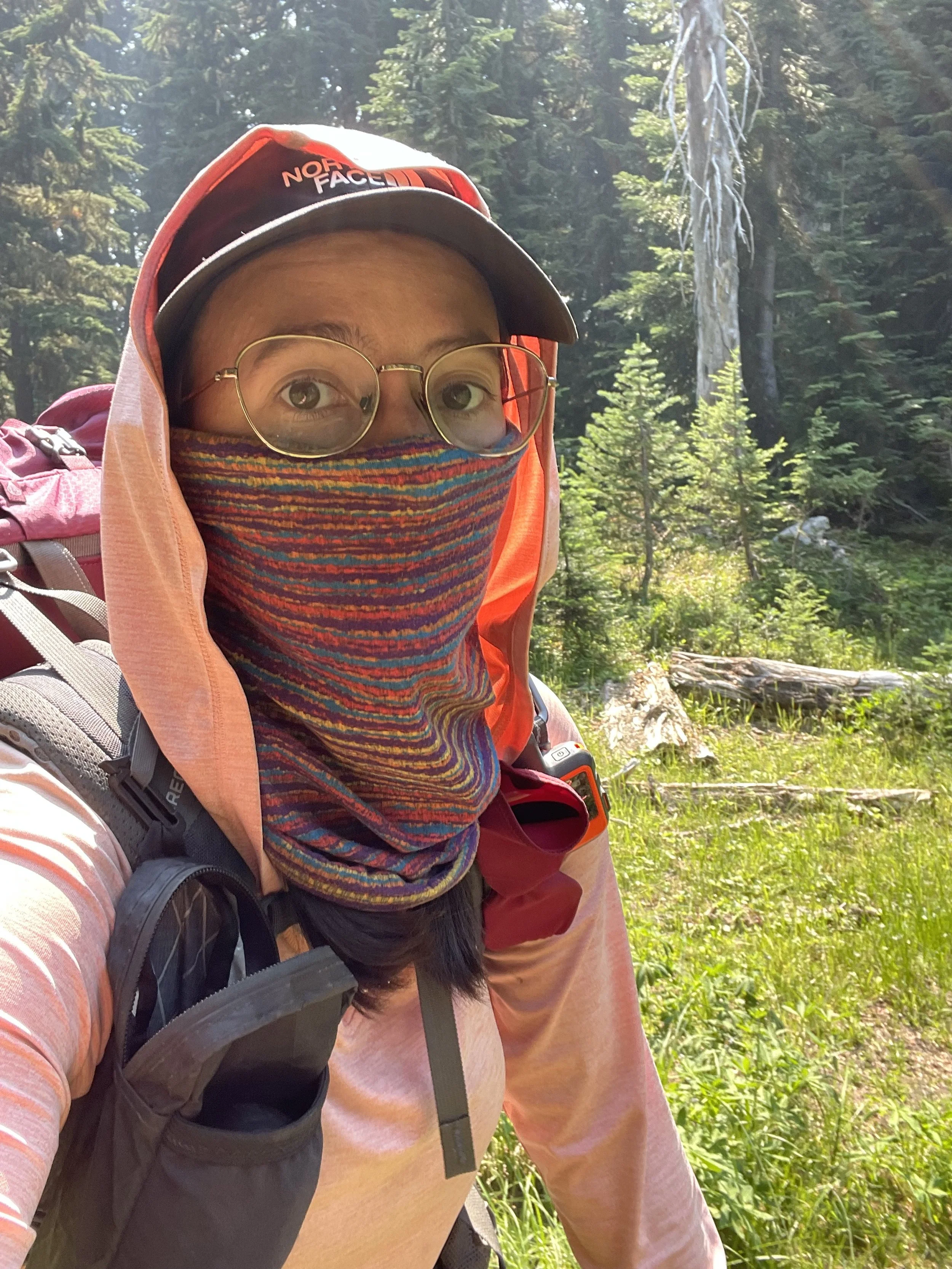 Trying not to breathe in too much smoke