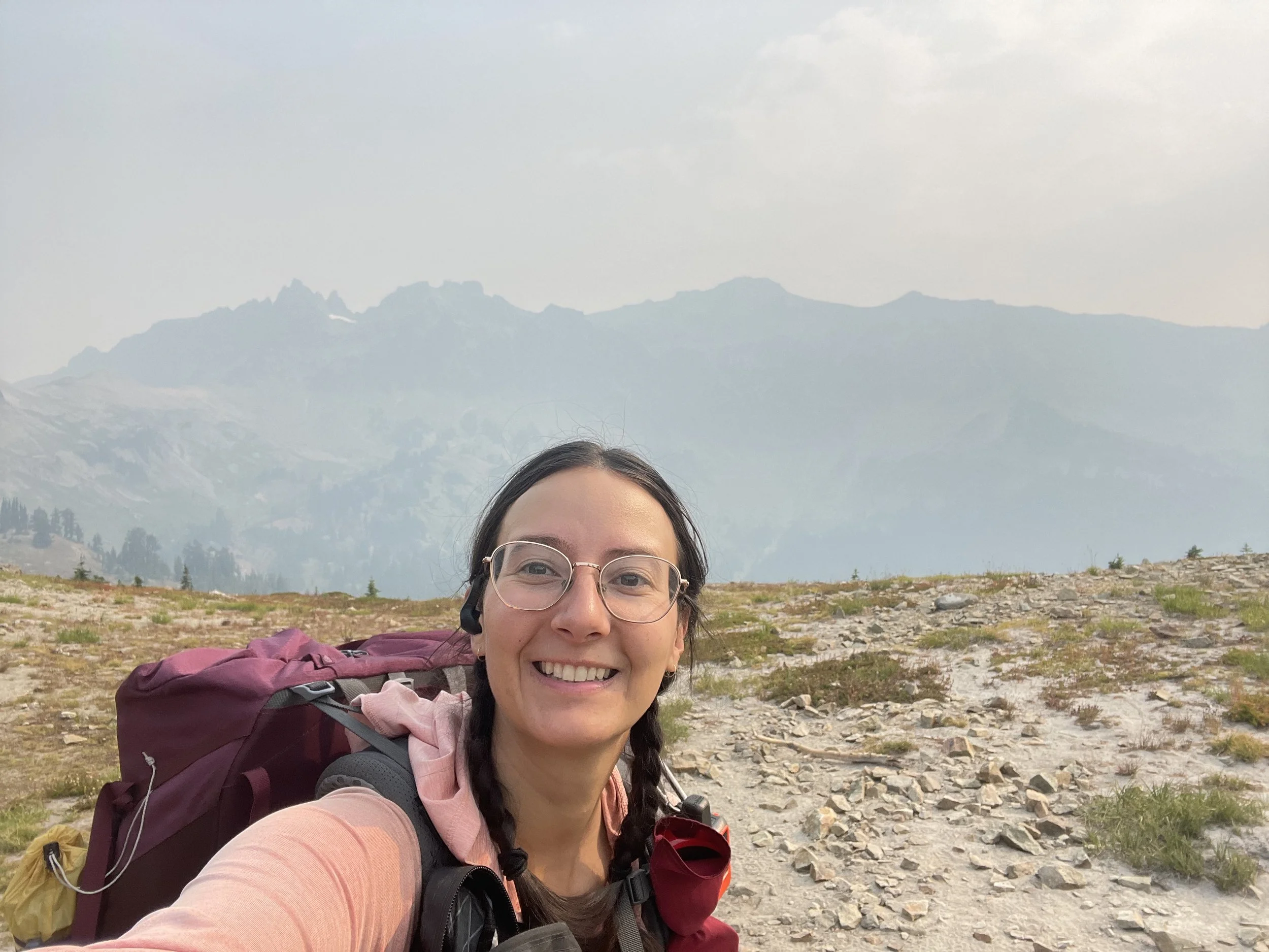 Getting my first big view just south of Cispus Pass